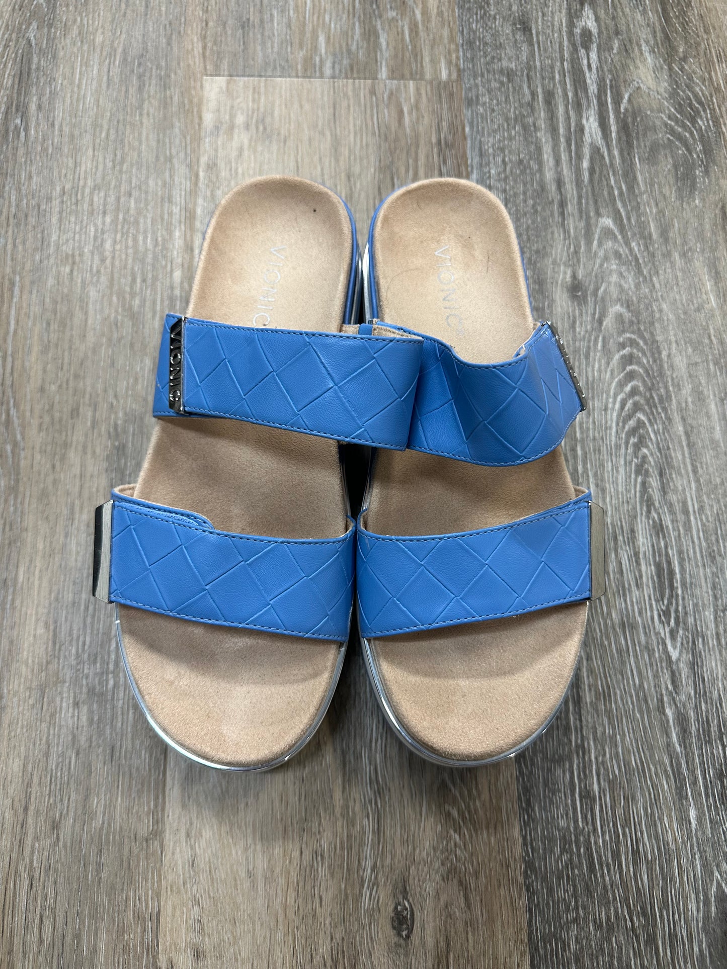 Blue Sandals Flats Vionic, Size 8