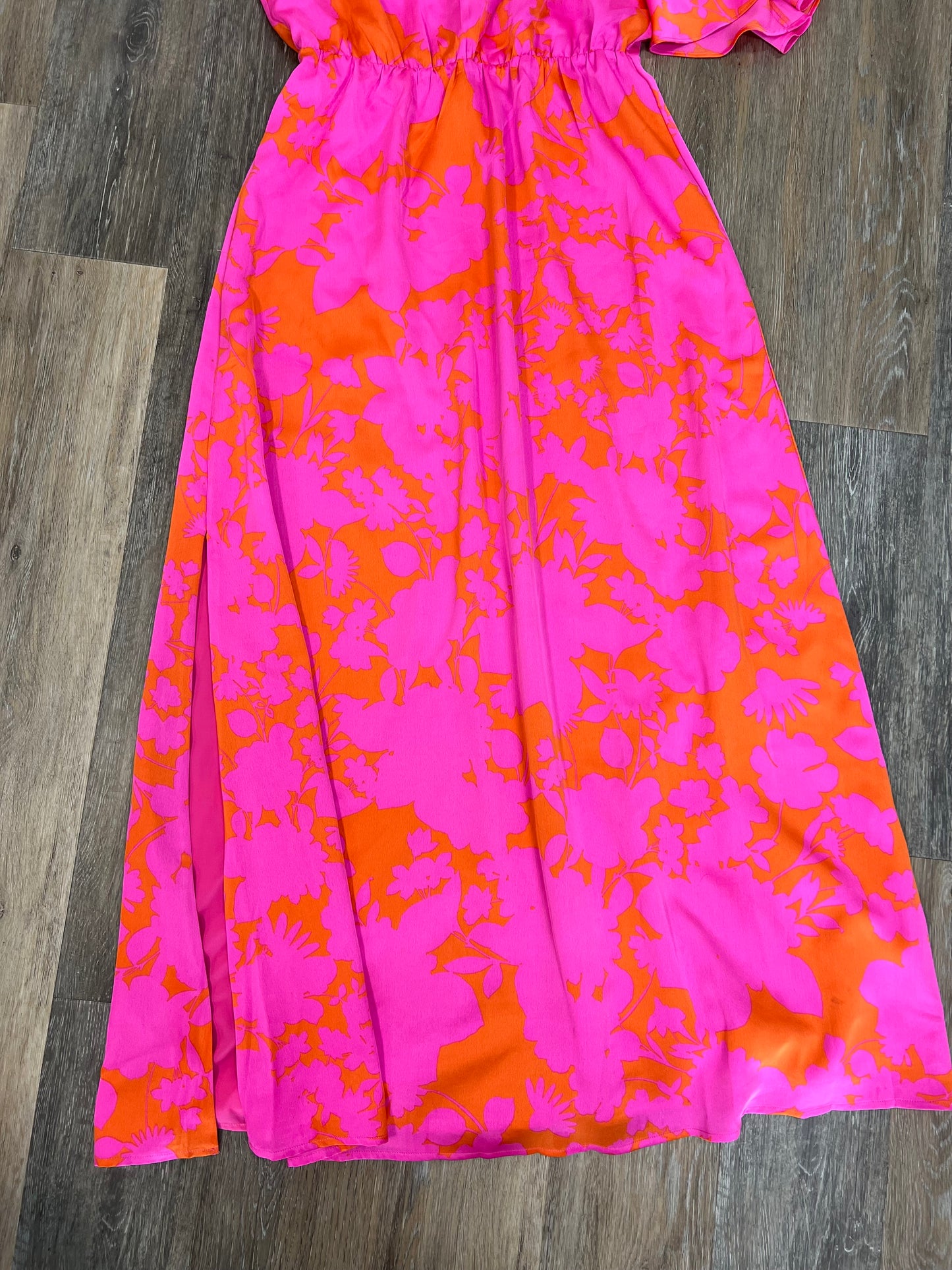 Orange & Pink Dress Casual Maxi Sugar Lips, Size M