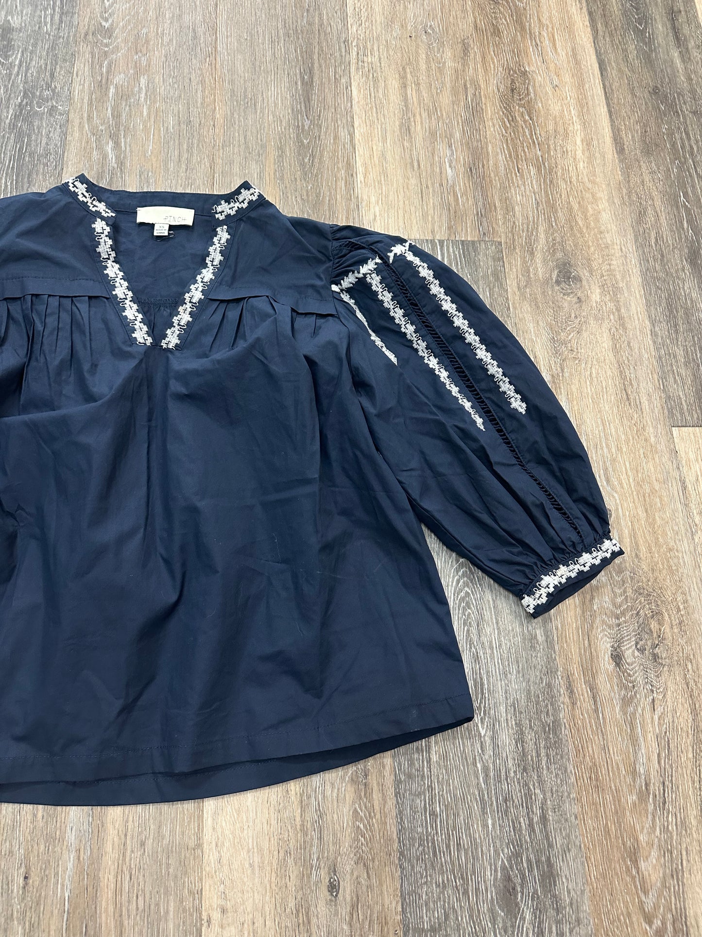 Blue Blouse Short Sleeve Pinch, Size Xs