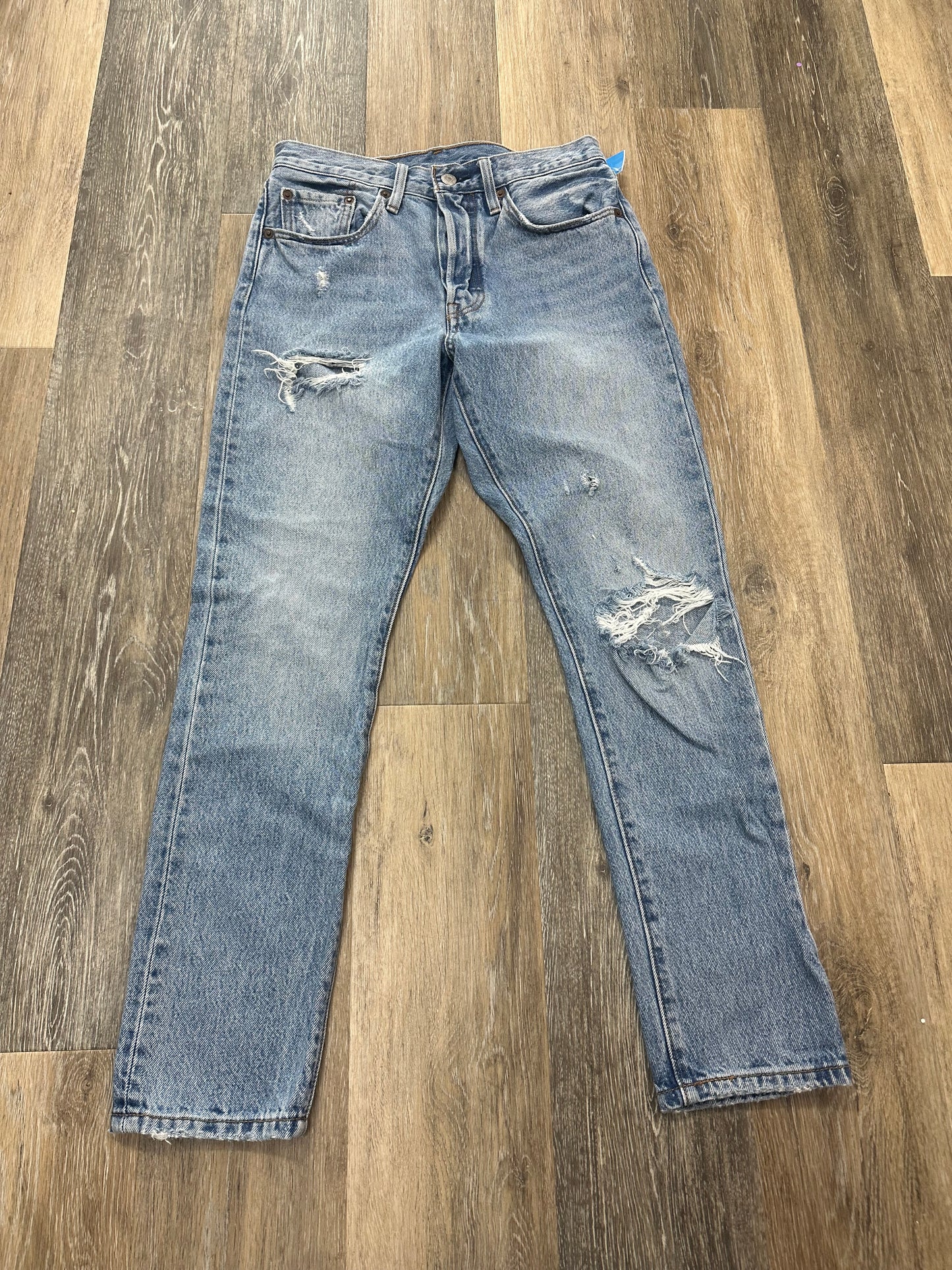 Blue Denim Jeans Straight Levis, Size 4/27