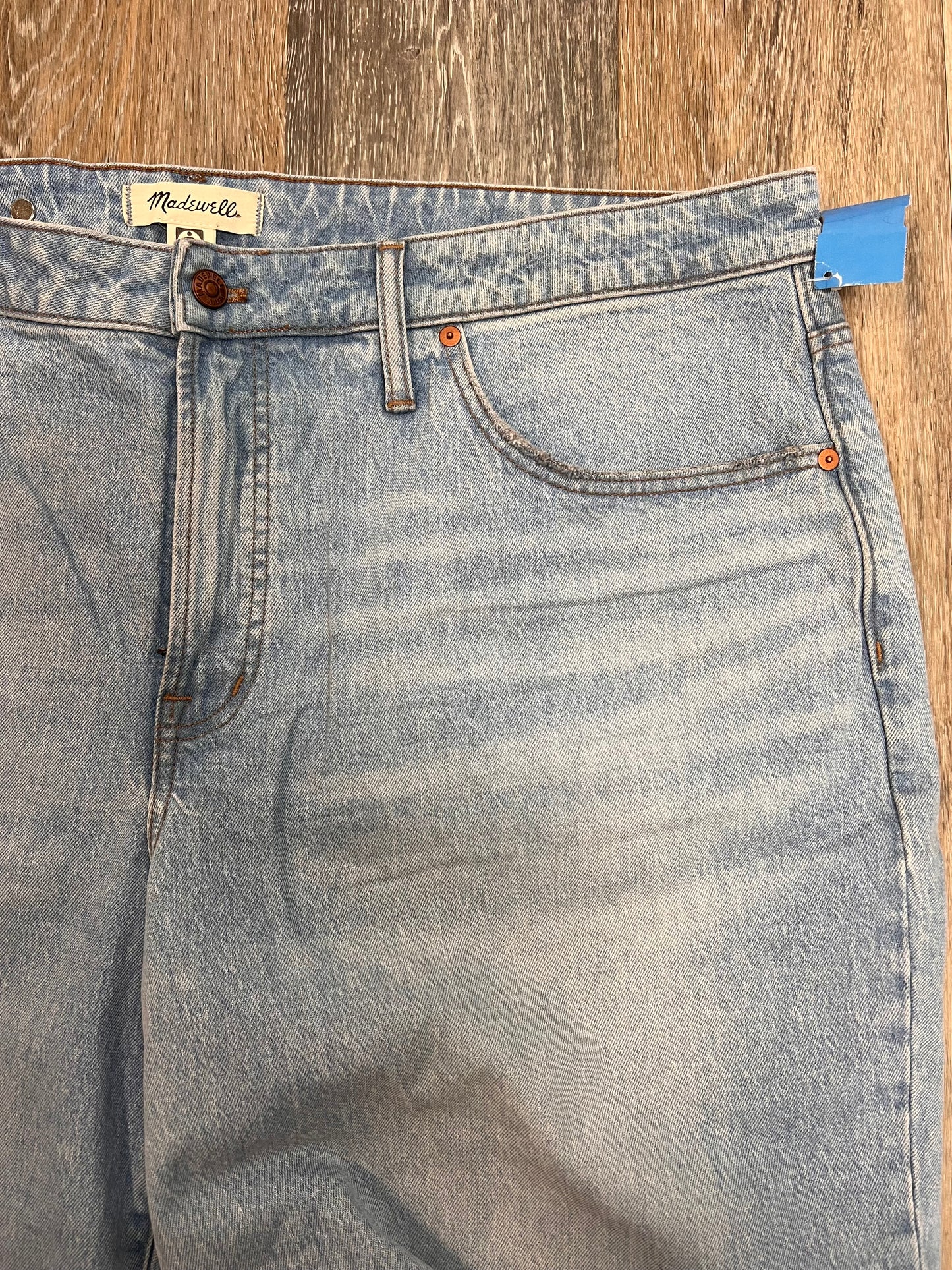 Jeans Straight Crop By Madewell In Blue Denim, Size: 20