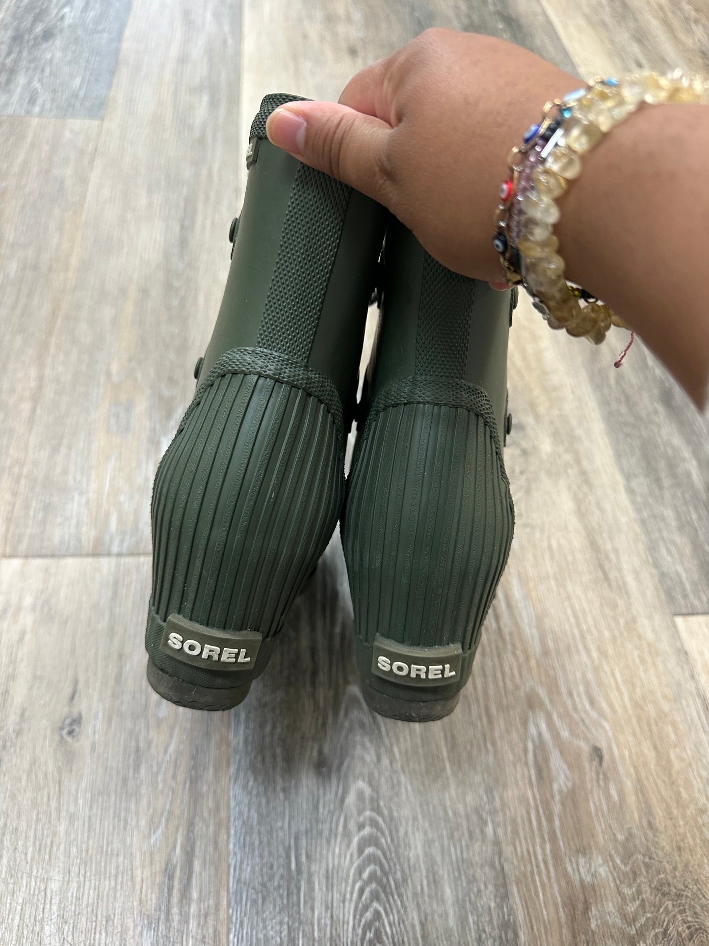 Boots Rain By Sorel In Green, Size: 7