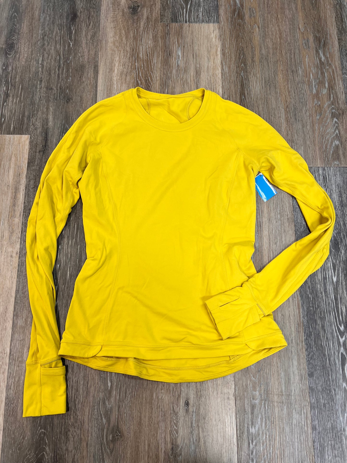 Athletic Top Long Sleeve Crewneck By Lululemon In Yellow, Size: 8