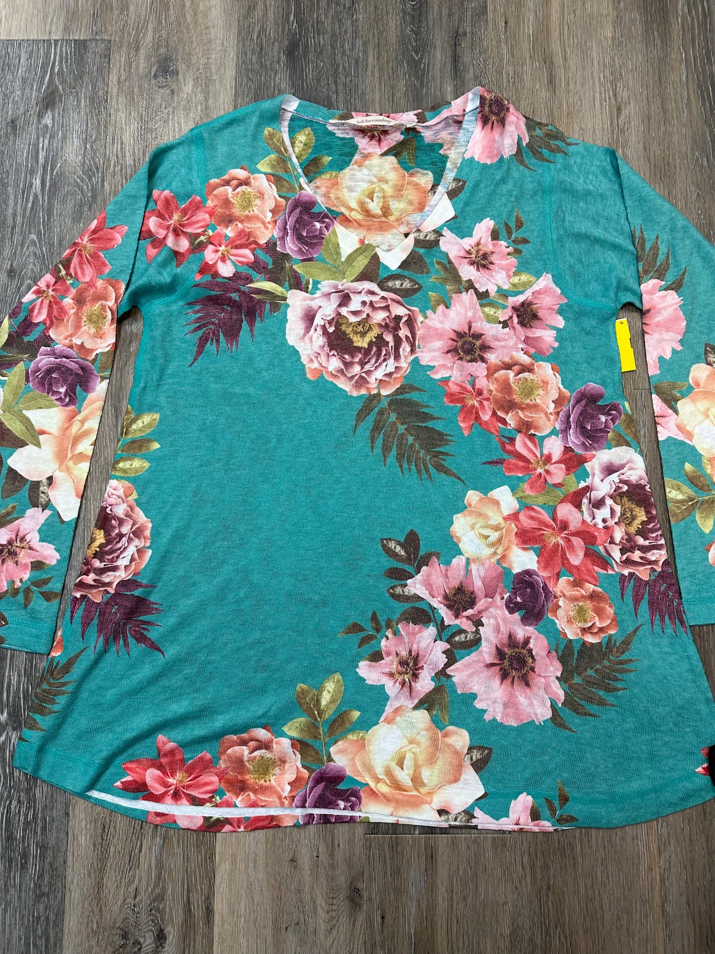 Top Long Sleeve By Soft Surroundings In Floral Print, Size: Xl