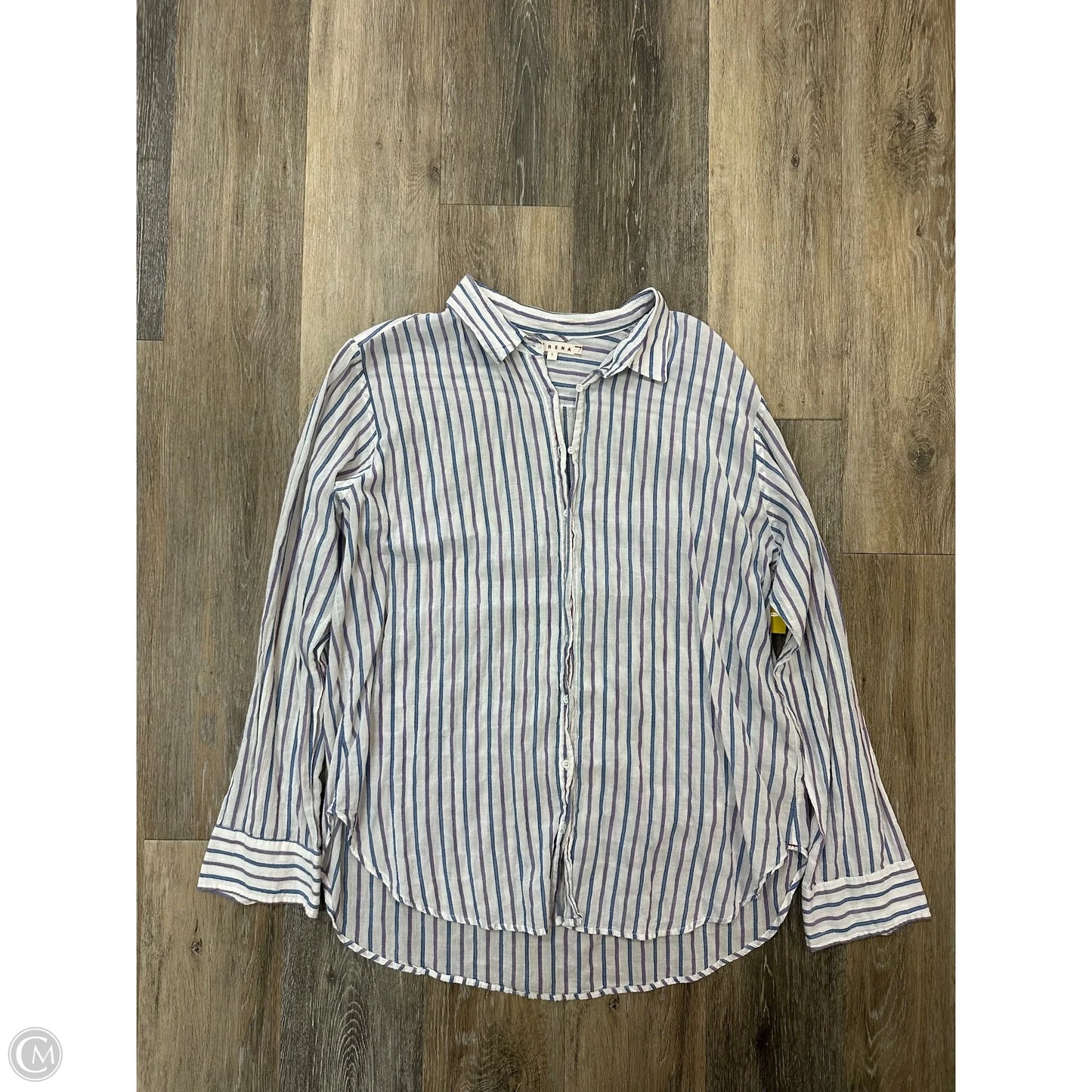 Blouse Long Sleeve By Xirena In Striped Pattern, Size: L