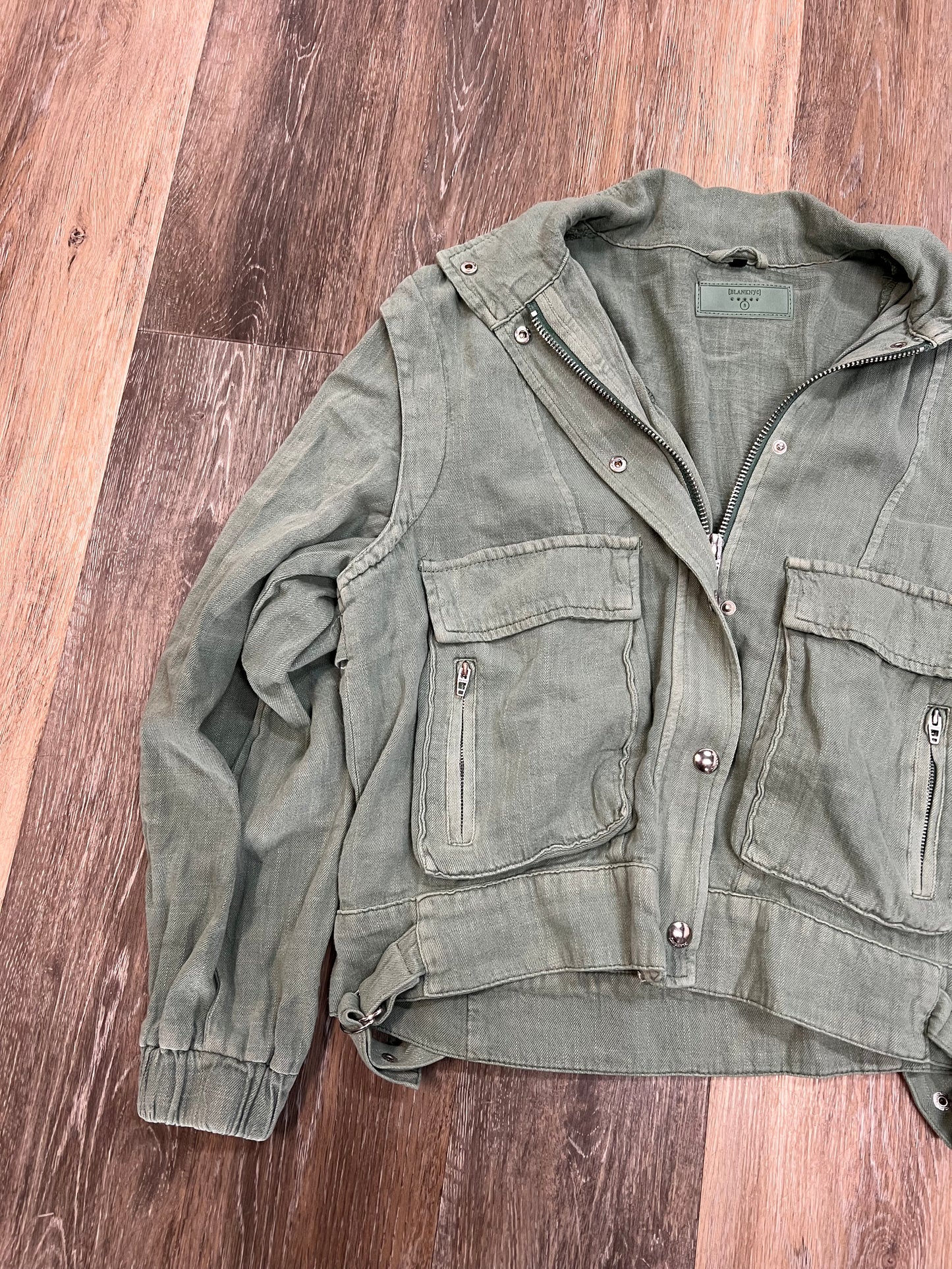 Jacket Utility Linen By Blanknyc In Green, Size: S