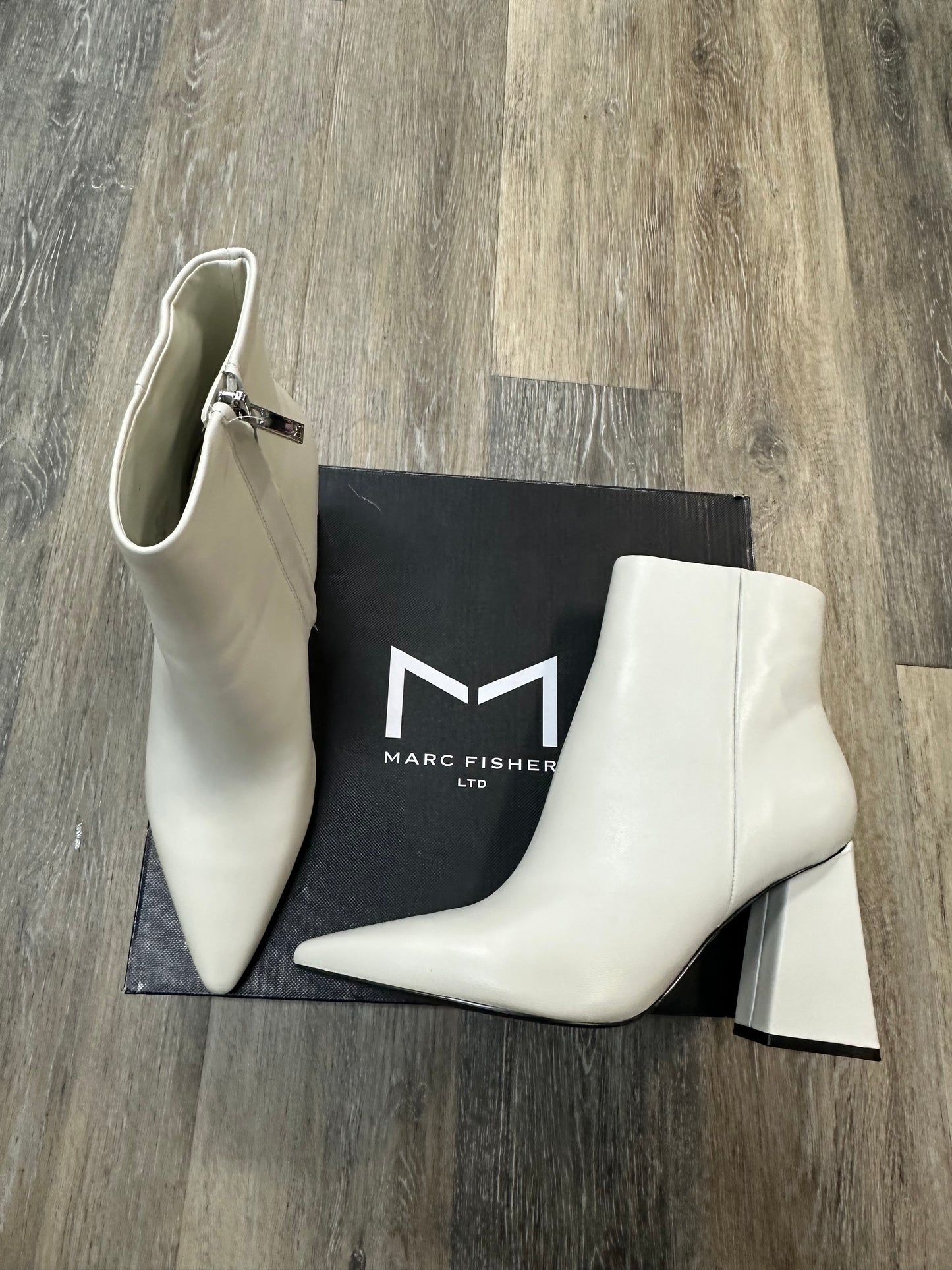 Boots Ankle Heels By Marc Fisher In White, Size: 9