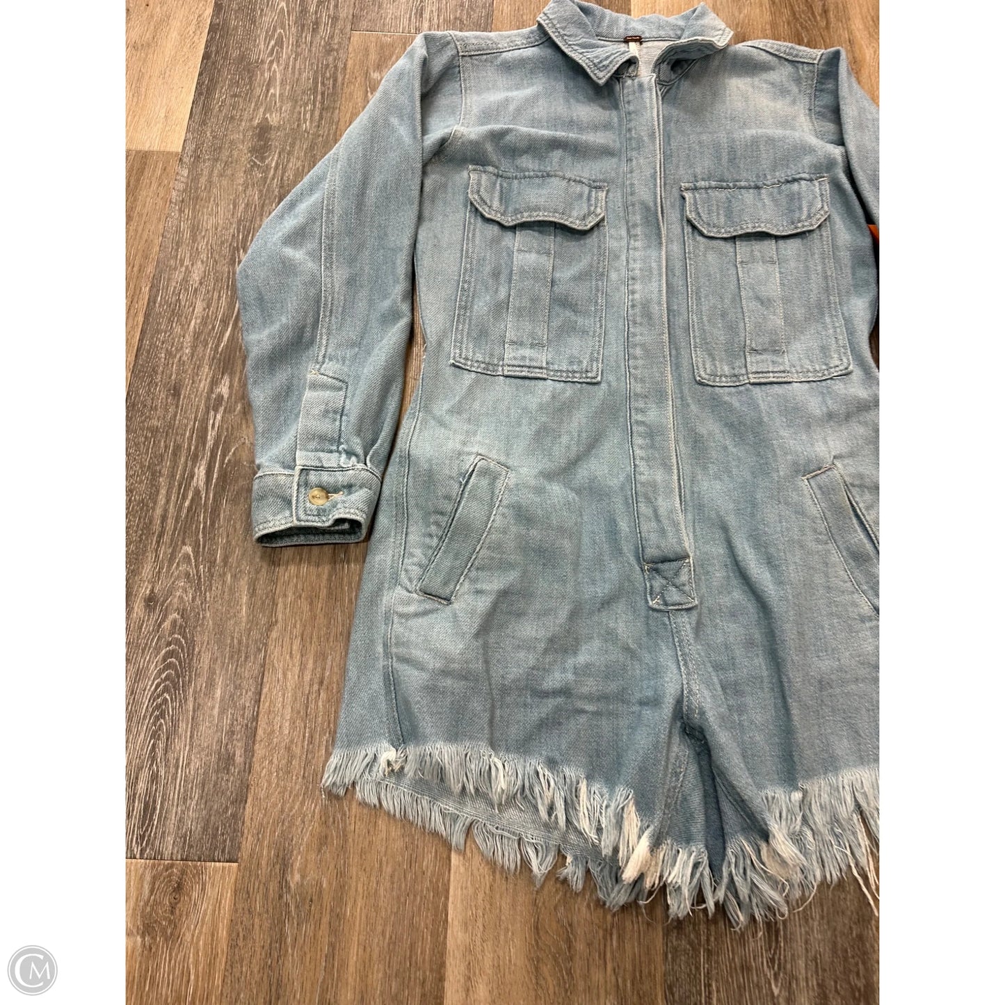 Romper By Free People In Blue Denim, Size: Xs
