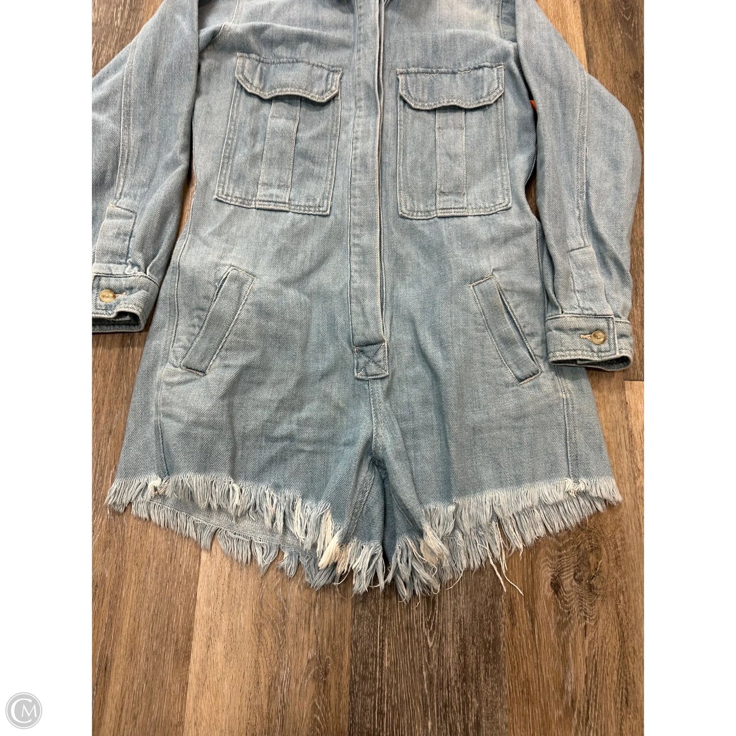 Romper By Free People In Blue Denim, Size: Xs