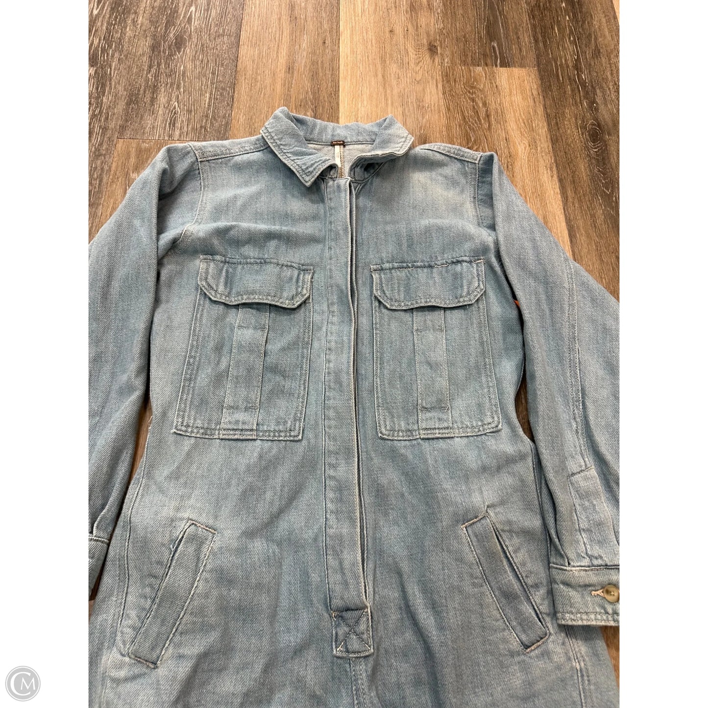 Romper By Free People In Blue Denim, Size: Xs