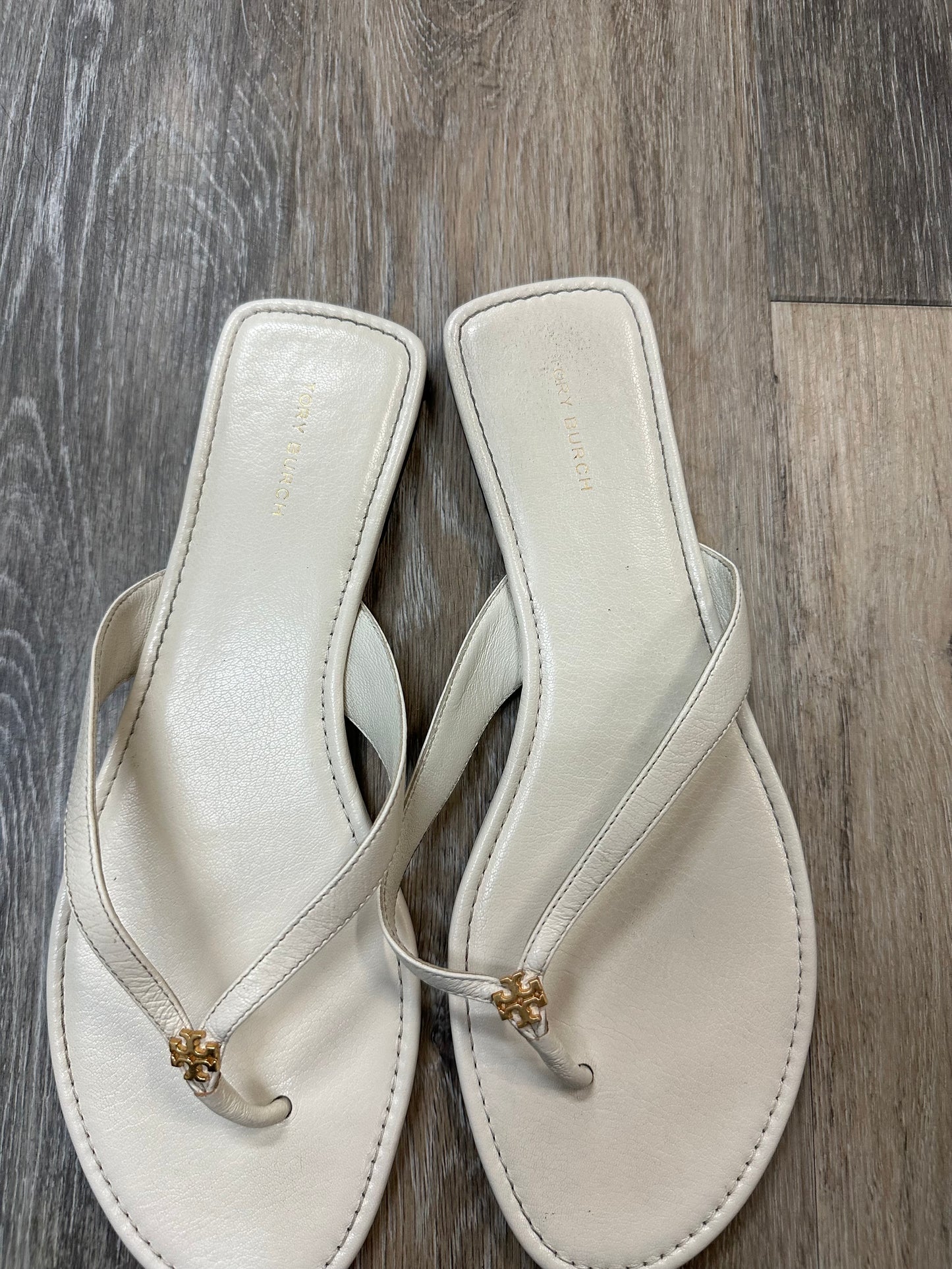 Sandals Designer By Tory Burch In Cream, Size: 10