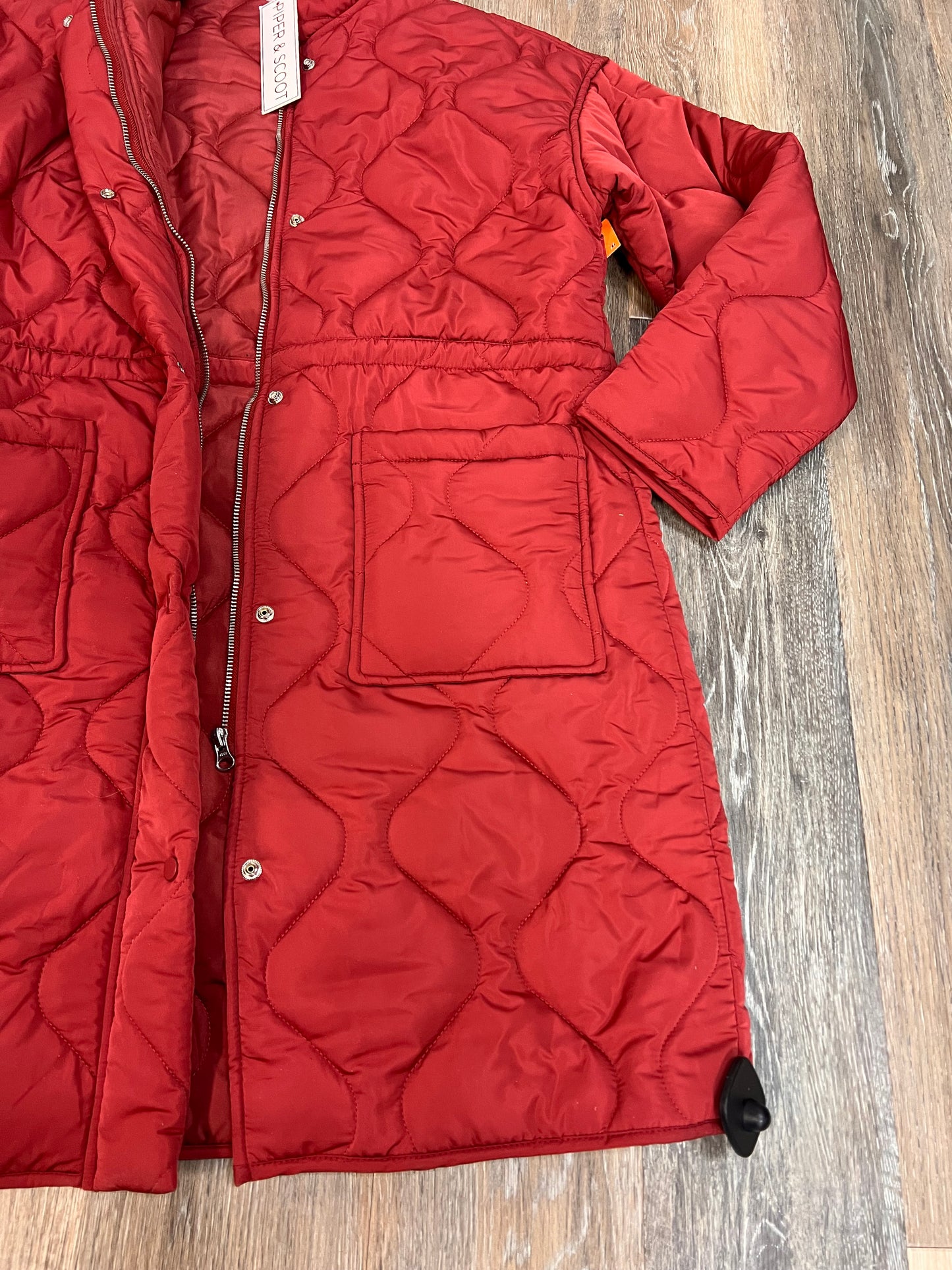 Coat Puffer & Quilted By Tea N Rose In Red, Size: M