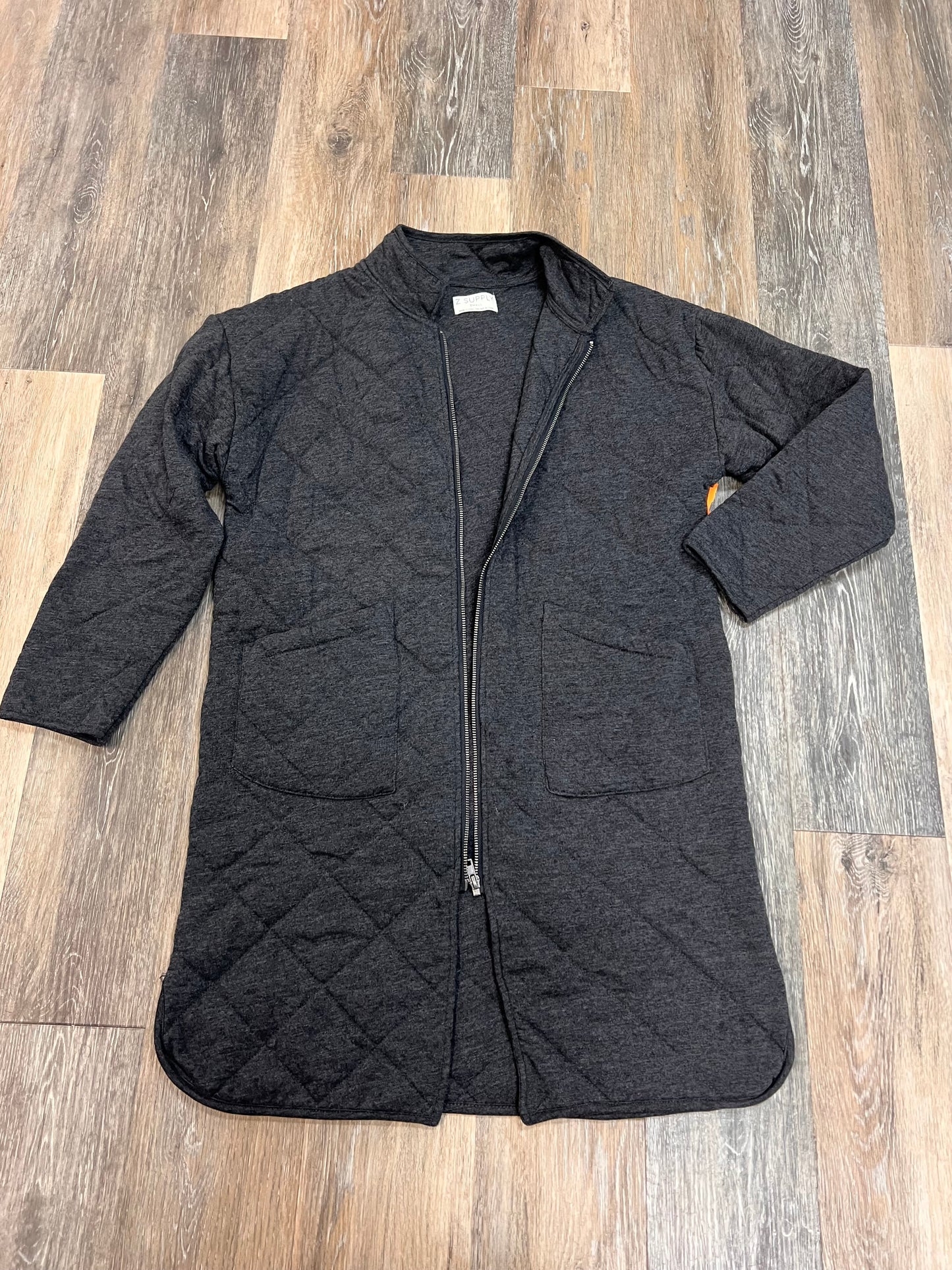 Jacket Quilted By Z Supply In Grey, Size: S