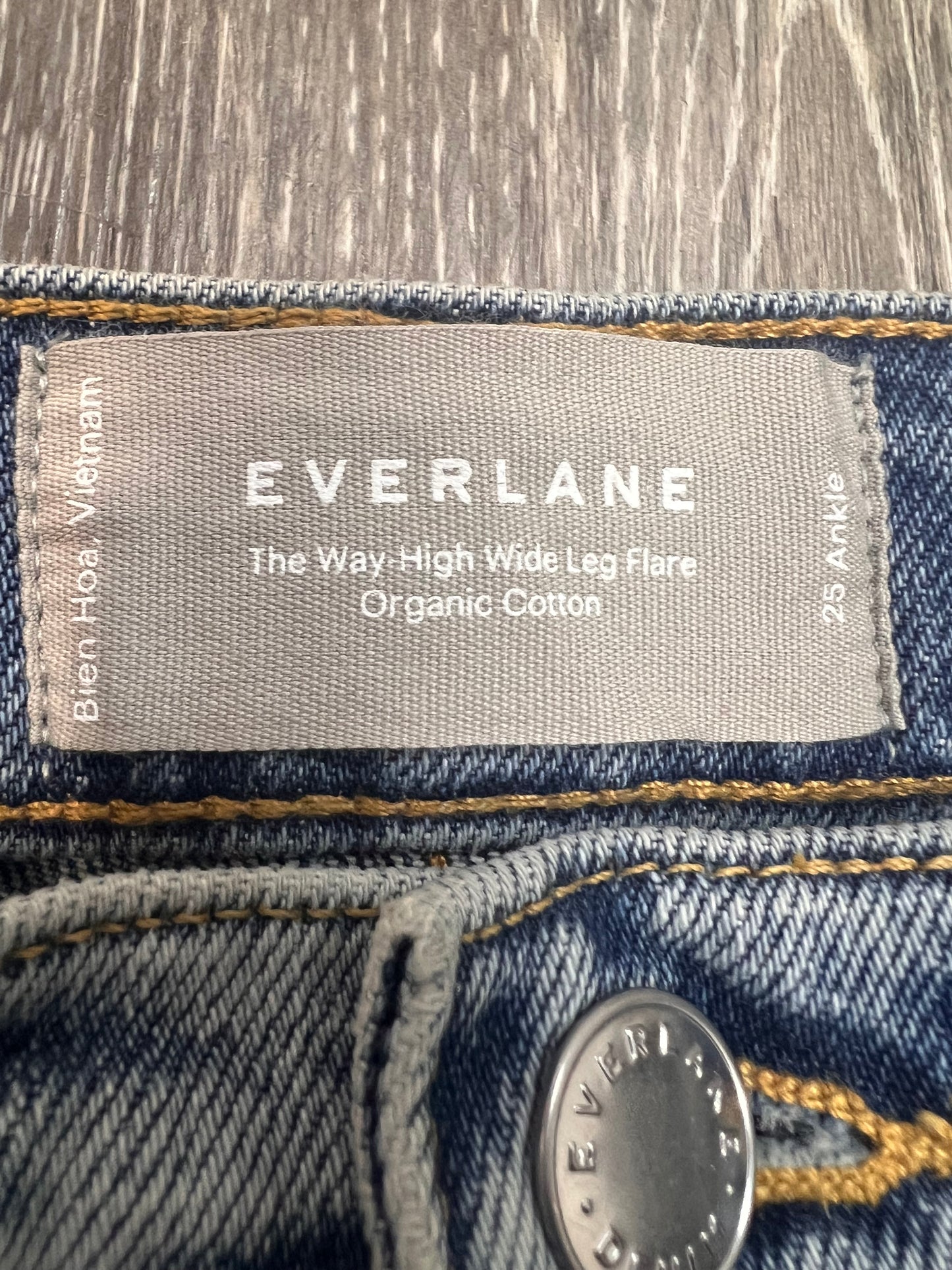 Jeans Wide Leg By Everlane In Blue Denim, Size: 1/25 Ankle