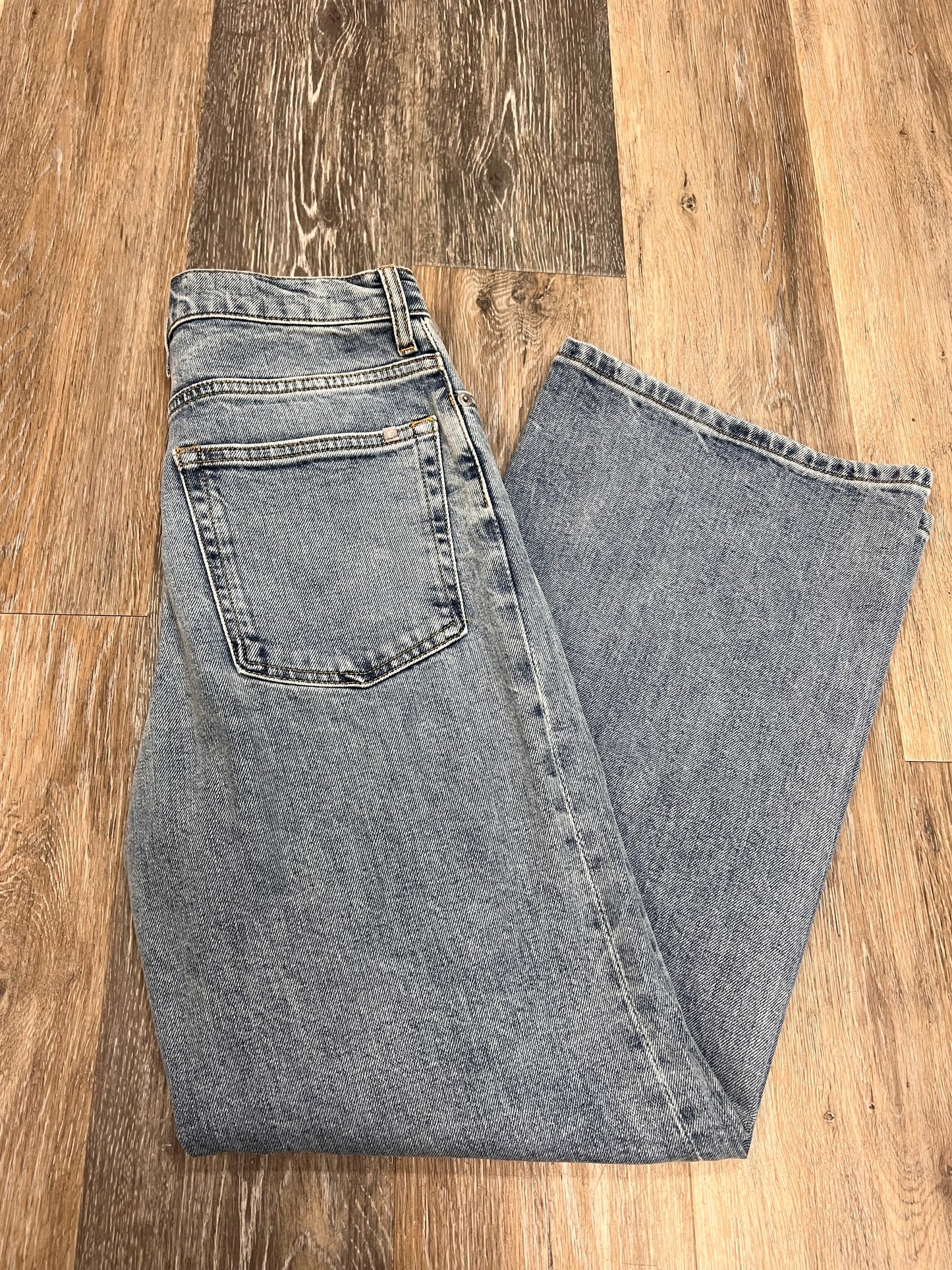 Jeans Wide Leg By Everlane In Blue Denim, Size: 1/25 Ankle