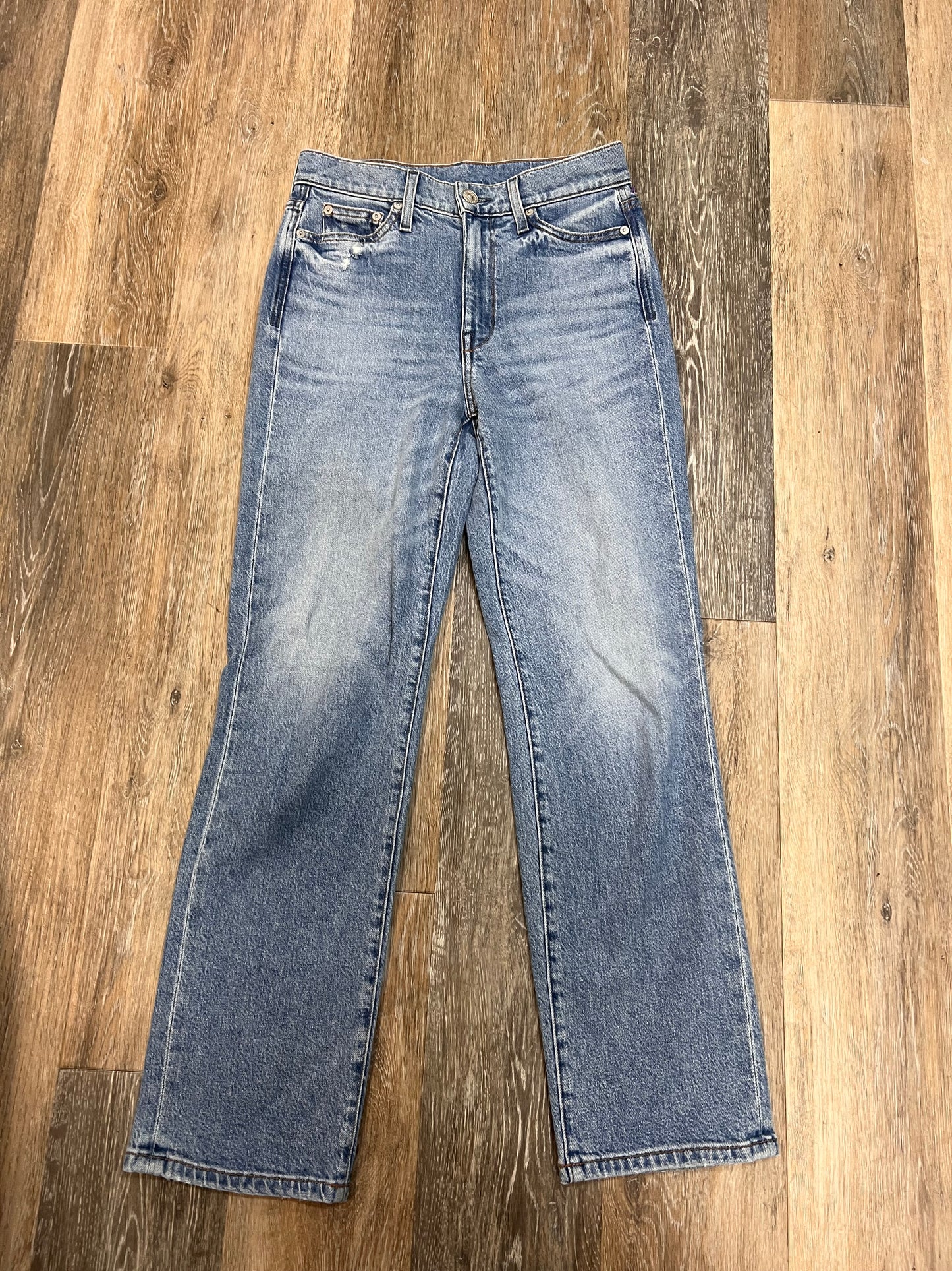 Jeans Straight By AYR In Blue Denim, Size: 1/25 Short