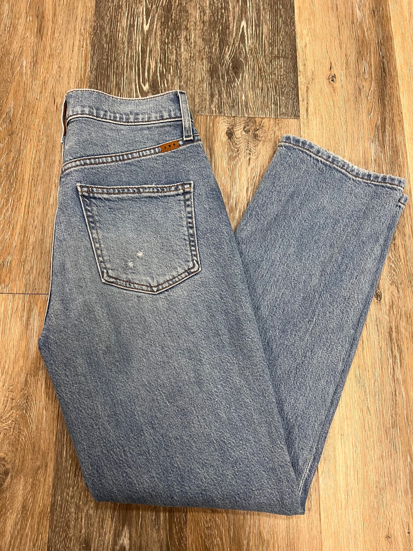 Jeans Straight By AYR In Blue Denim, Size: 1/25 Short