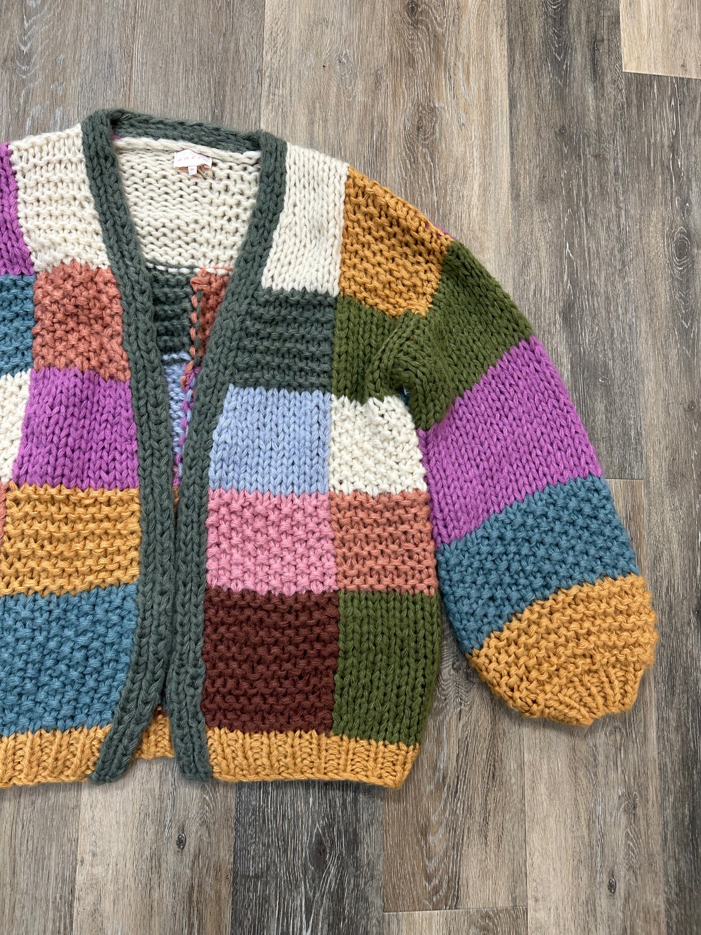 Sweater Cardigan By Entro In Multi-colored, Size: M