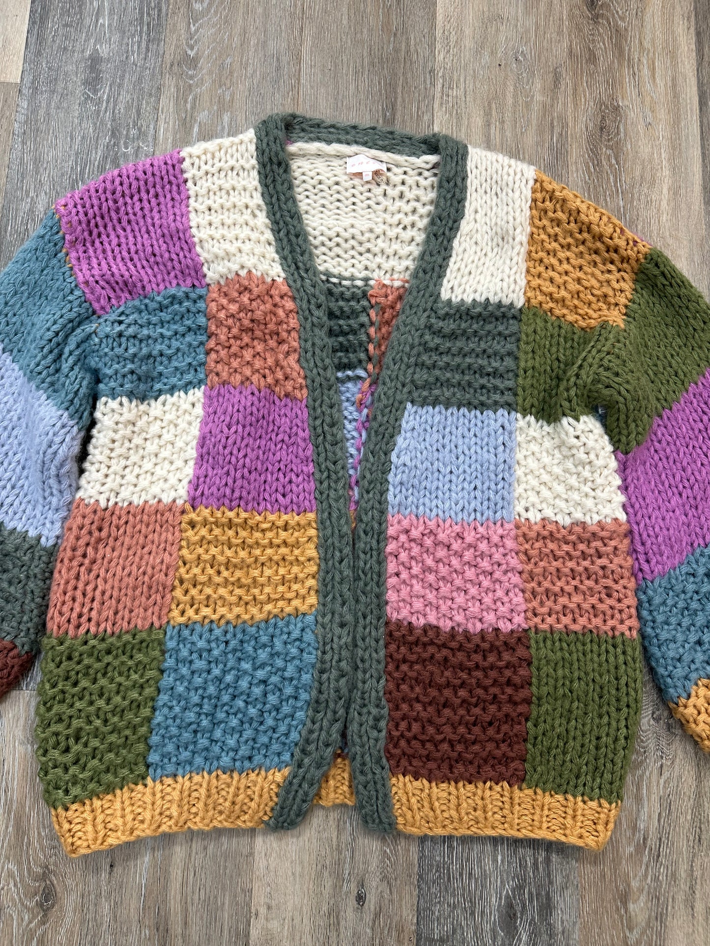 Sweater Cardigan By Entro In Multi-colored, Size: M