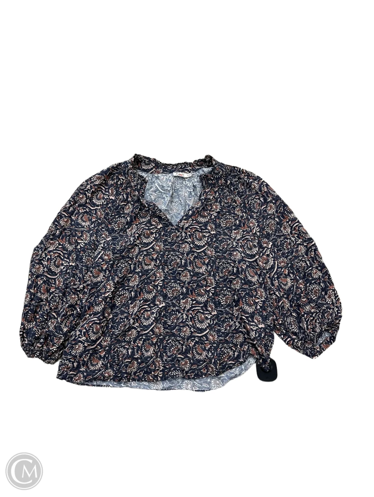 Blouse Long Sleeve By Faherty In Floral Print, Size: Xs