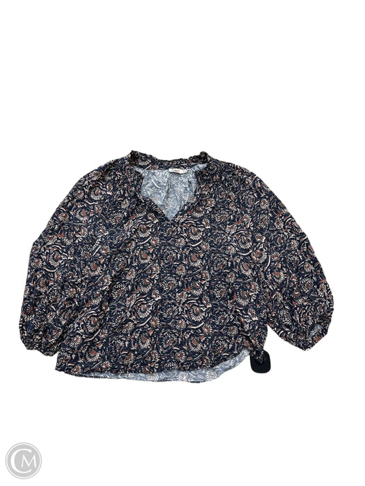 Blouse Long Sleeve By Faherty In Floral Print, Size: Xs