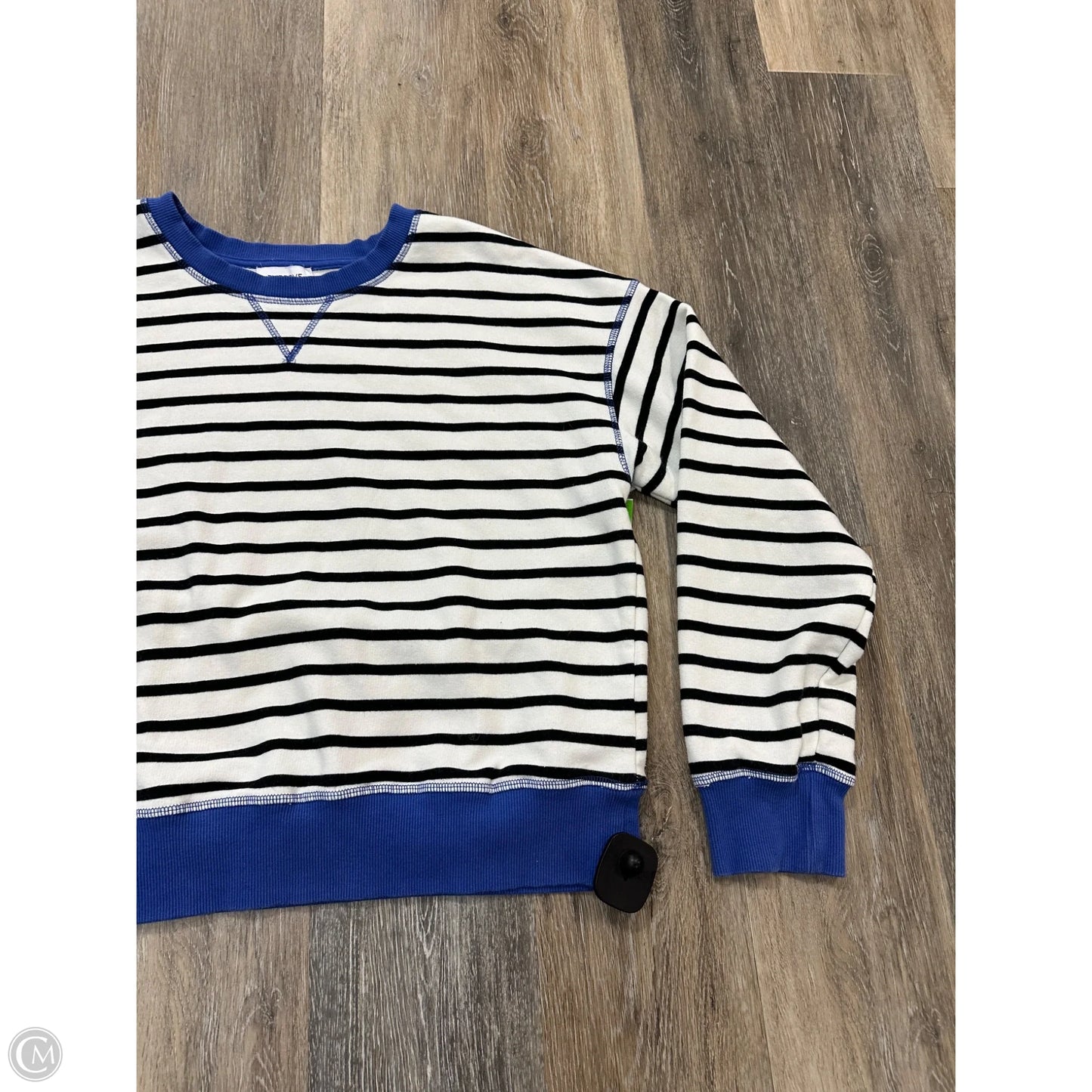 Top Long Sleeve By Evereve In Striped Pattern, Size: L