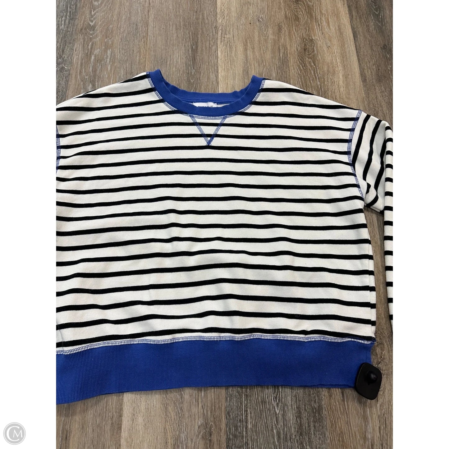 Top Long Sleeve By Evereve In Striped Pattern, Size: L