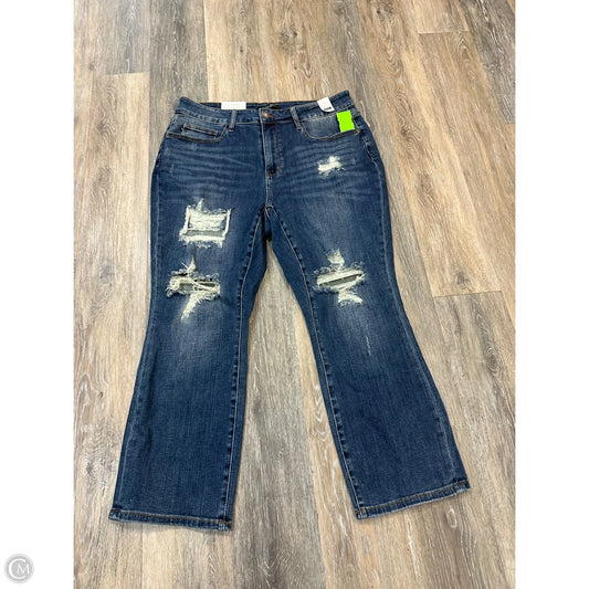 Jeans Straight By Judy Blue In Blue Denim, Size: 18