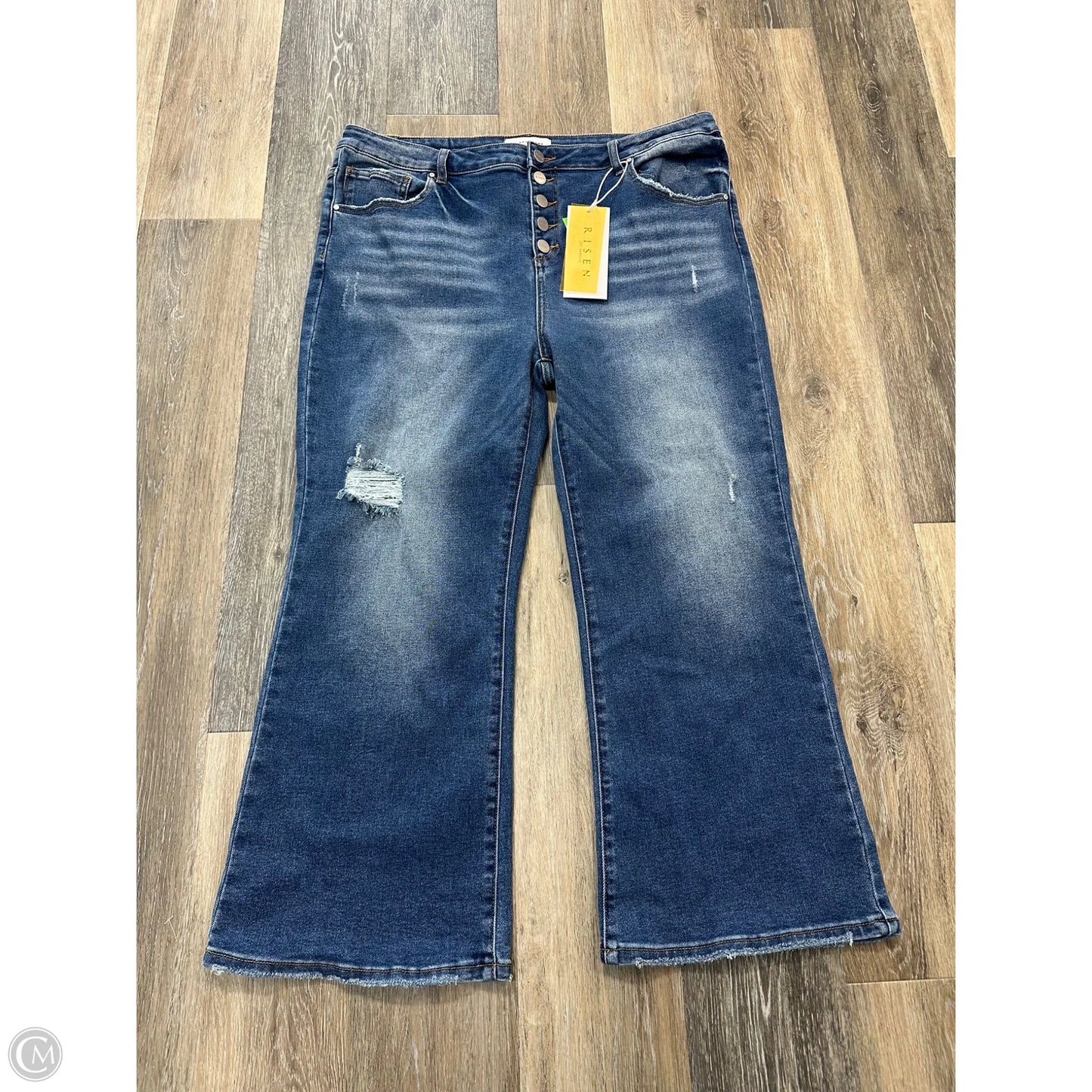 Jeans Flared By Risen In Blue Denim, Size: 3x
