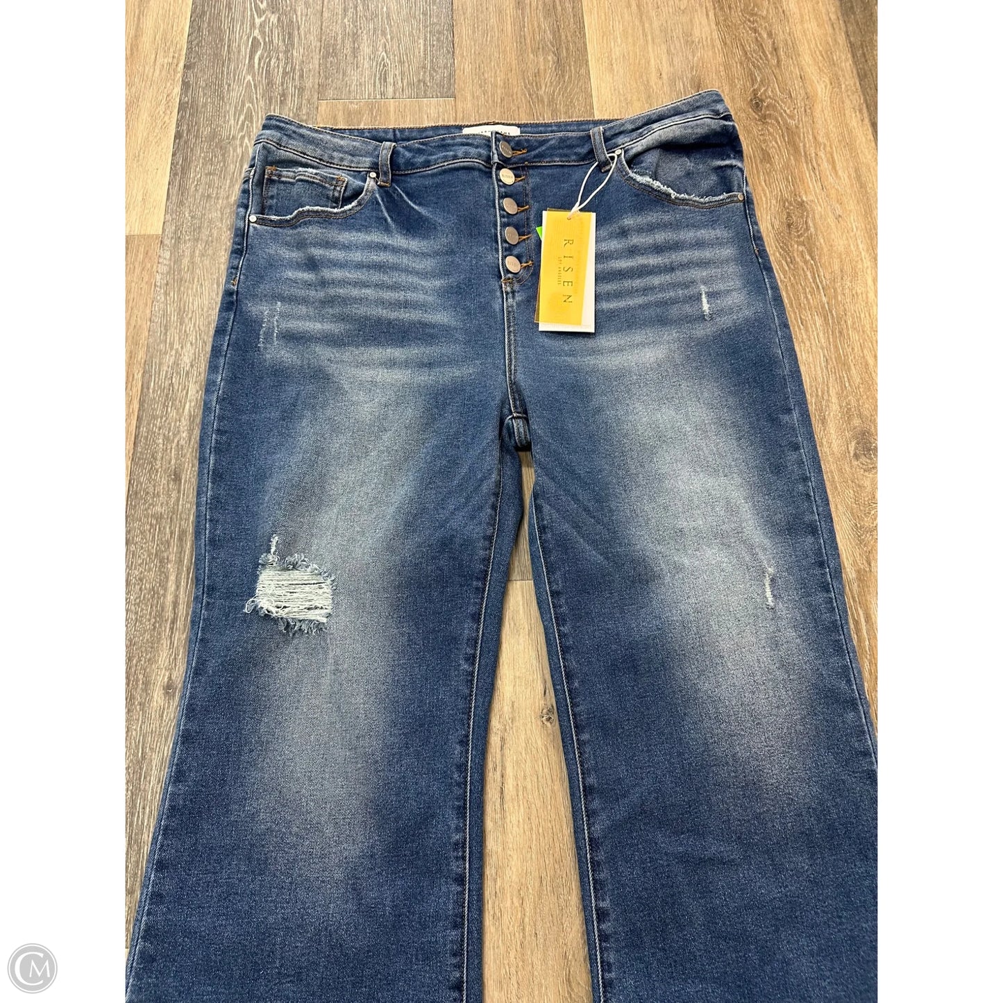 Jeans Flared By Risen In Blue Denim, Size: 3x