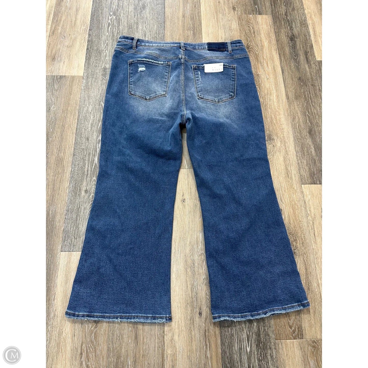 Jeans Flared By Risen In Blue Denim, Size: 3x
