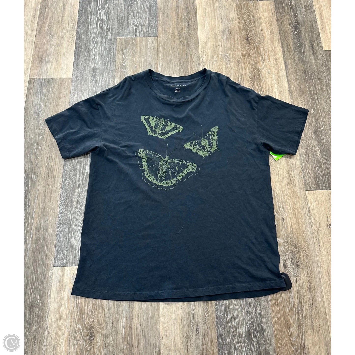 Top Short Sleeve By American Eagle In Grey, Size: M