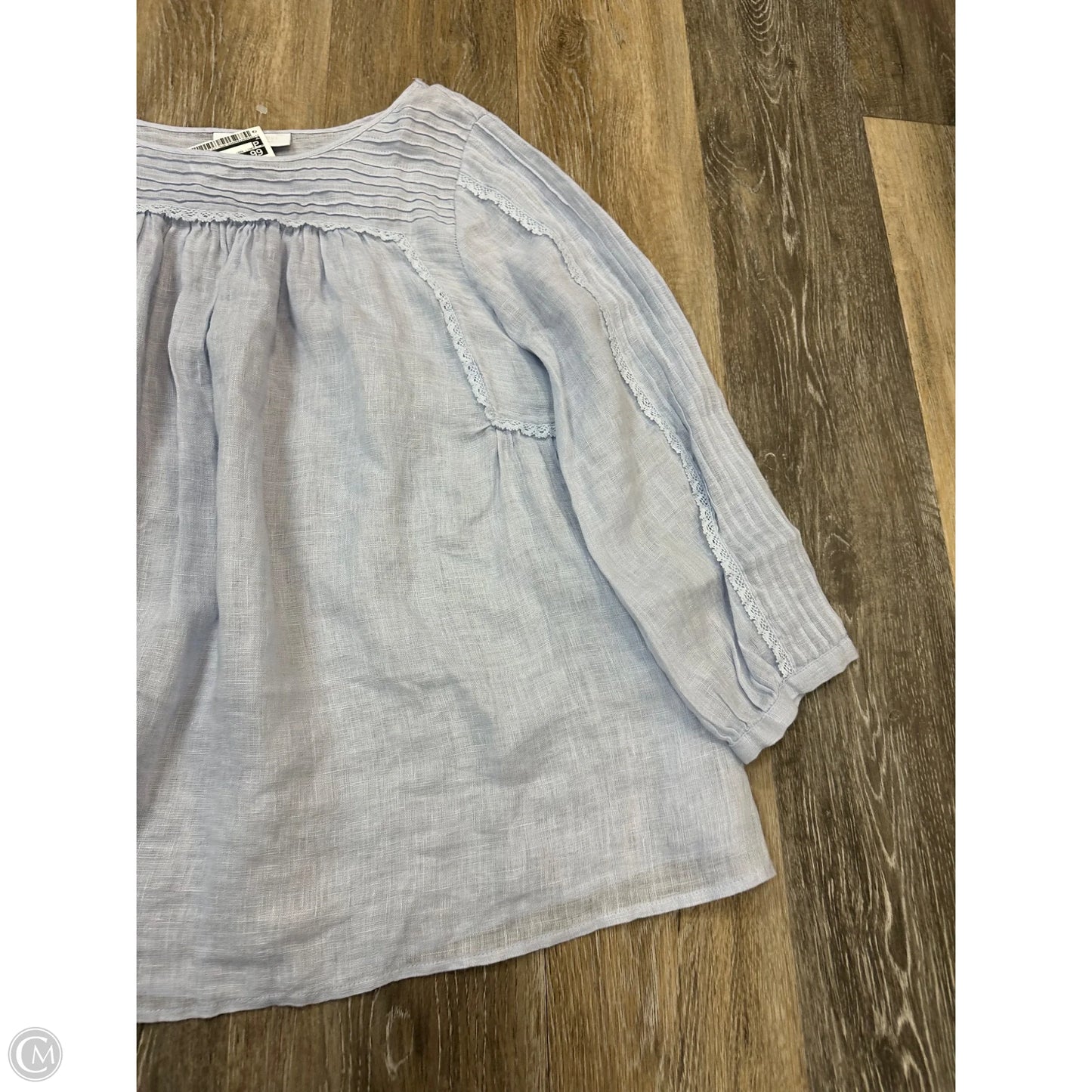 Blouse Long Sleeve By White Label In Blue, Size: 10