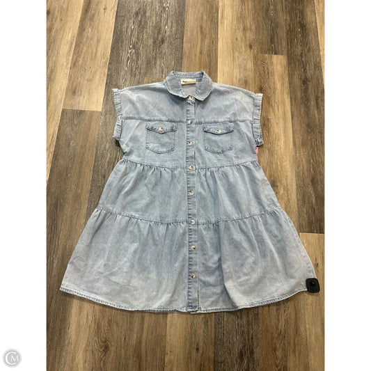 Dress Casual Short By Savanna Jane In Blue Denim, Size: L
