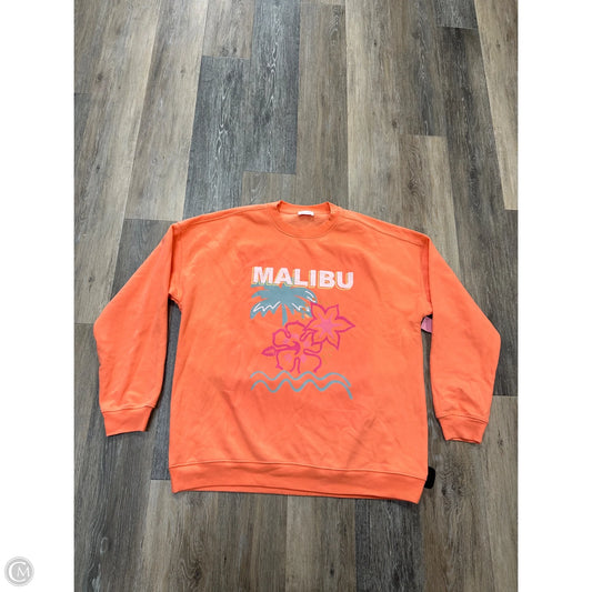 Sweatshirt Crewneck By Pink Lily In Orange, Size: L