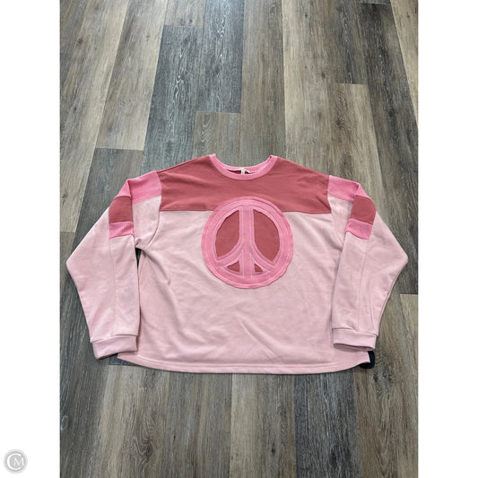 Top Long Sleeve By Easel In Pink, Size: L