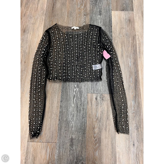 Top Long Sleeve By Endless Blu In Black, Size: M