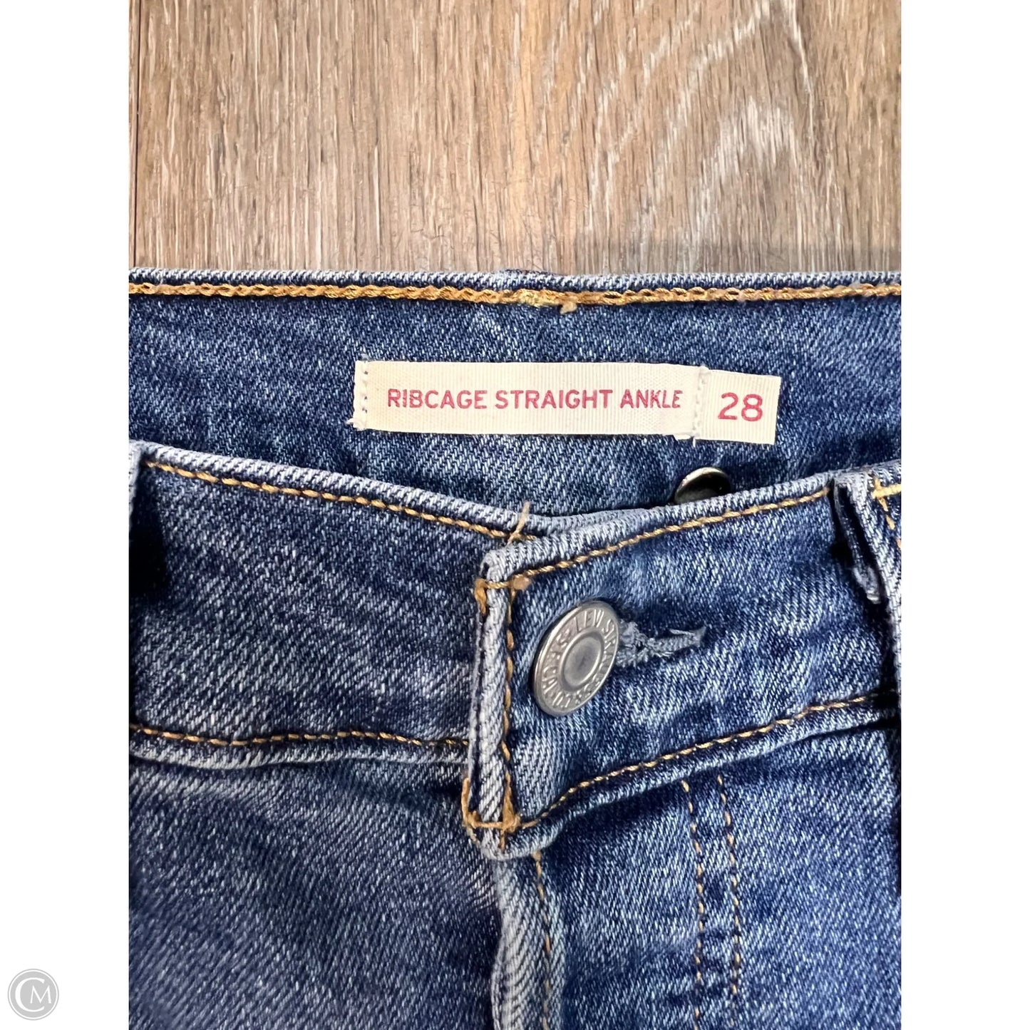 Jeans Straight By Levis In Blue Denim, Size: 6/28