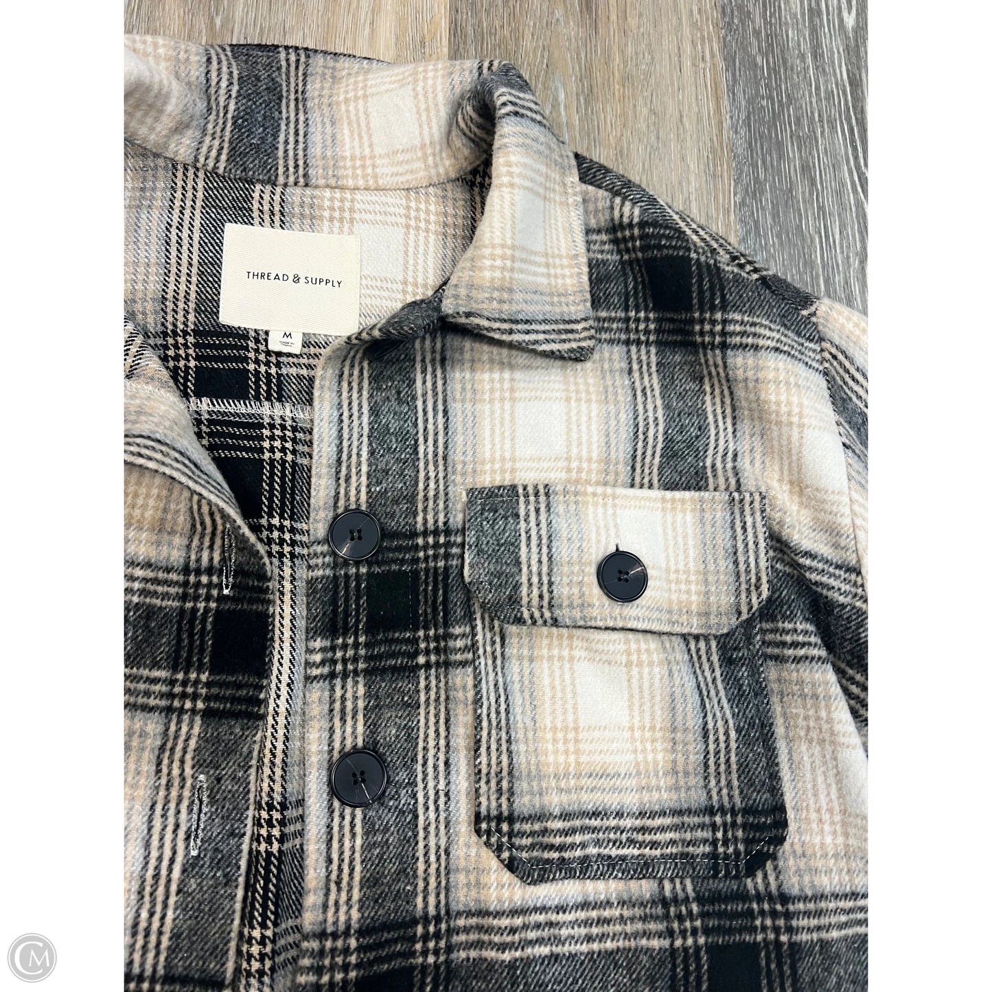 -Jacket Shirt By Thread And Supply In Tan, Size: M