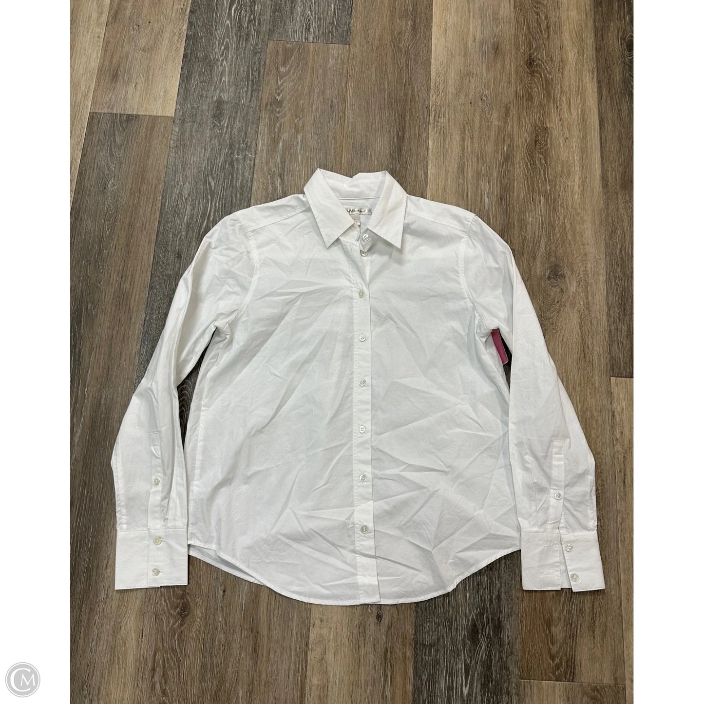 Blouse Long Sleeve By Banana Republic In White, Size: S