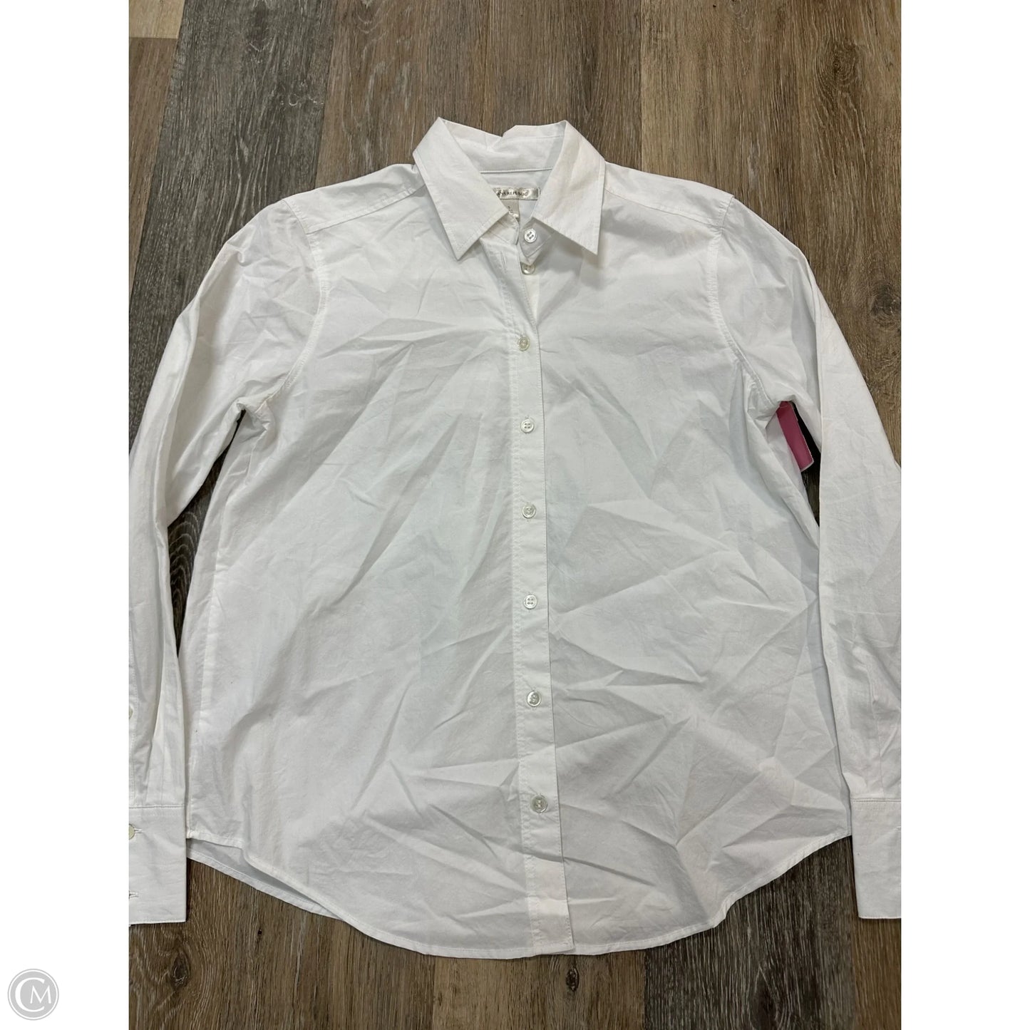 Blouse Long Sleeve By Banana Republic In White, Size: S