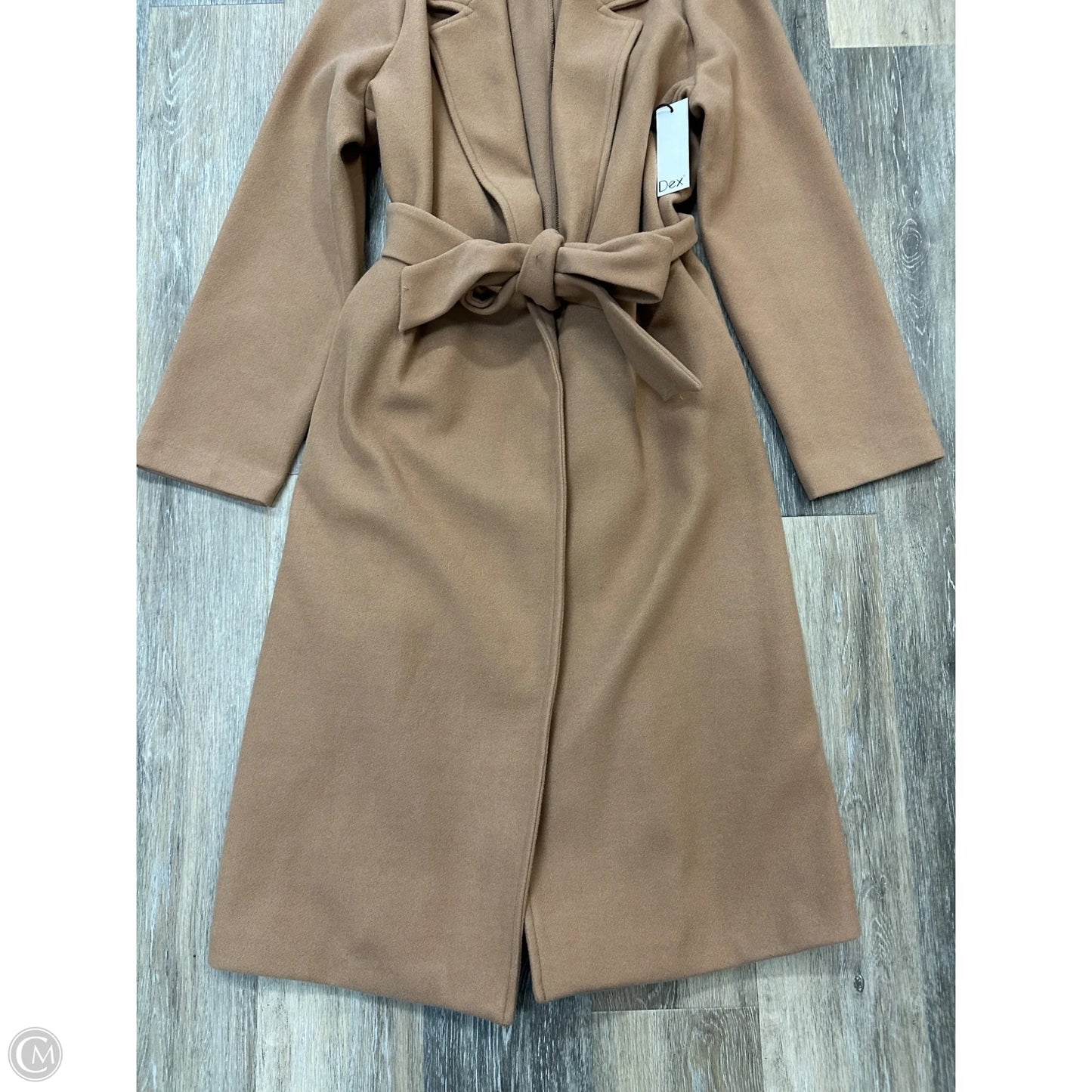 Coat Trench Coat By Dex In Tan, Size: L