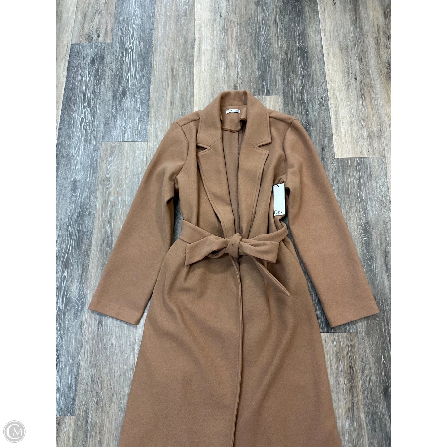 Coat Trench Coat By Dex In Tan, Size: L