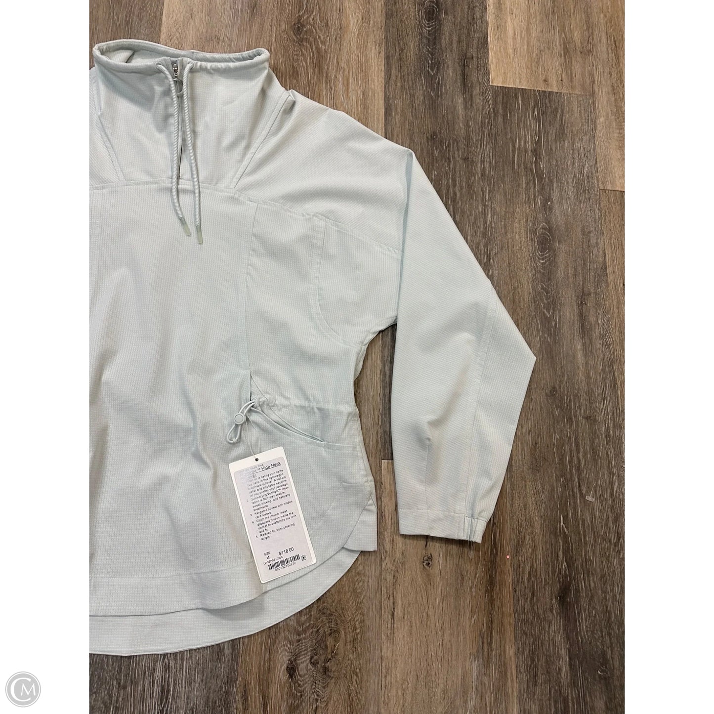 Athletic Top Long Sleeve Collar By Lululemon In Blue, Size: 4