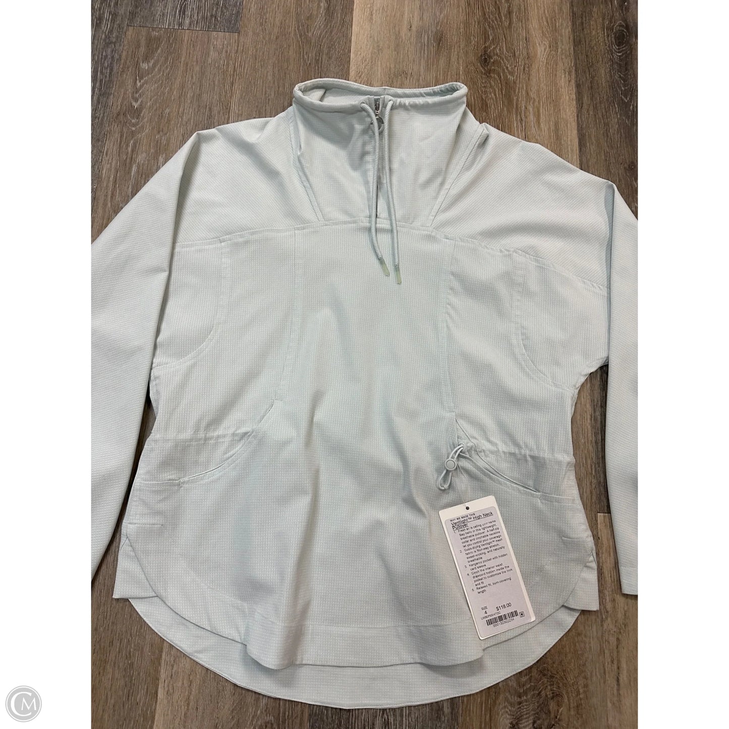 Athletic Top Long Sleeve Collar By Lululemon In Blue, Size: 4