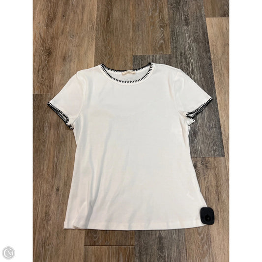 Top Short Sleeve By Doe & Rae In White, Size: L
