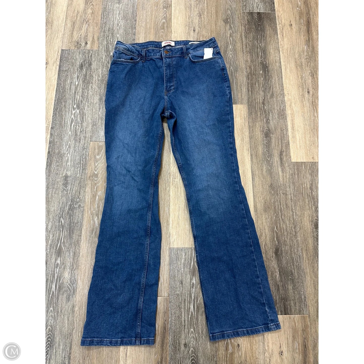 Jeans Boot Cut By Wrangler In Blue Denim, Size: 14