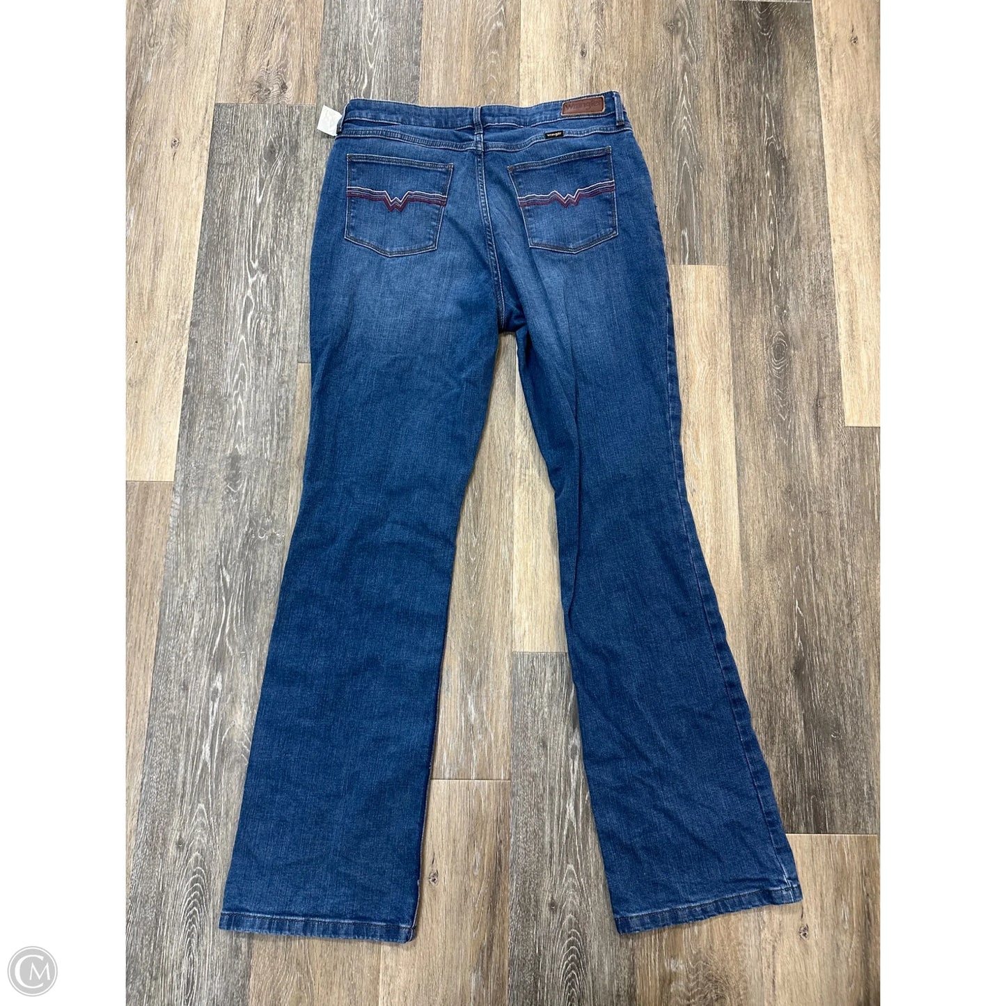 Jeans Boot Cut By Wrangler In Blue Denim, Size: 14