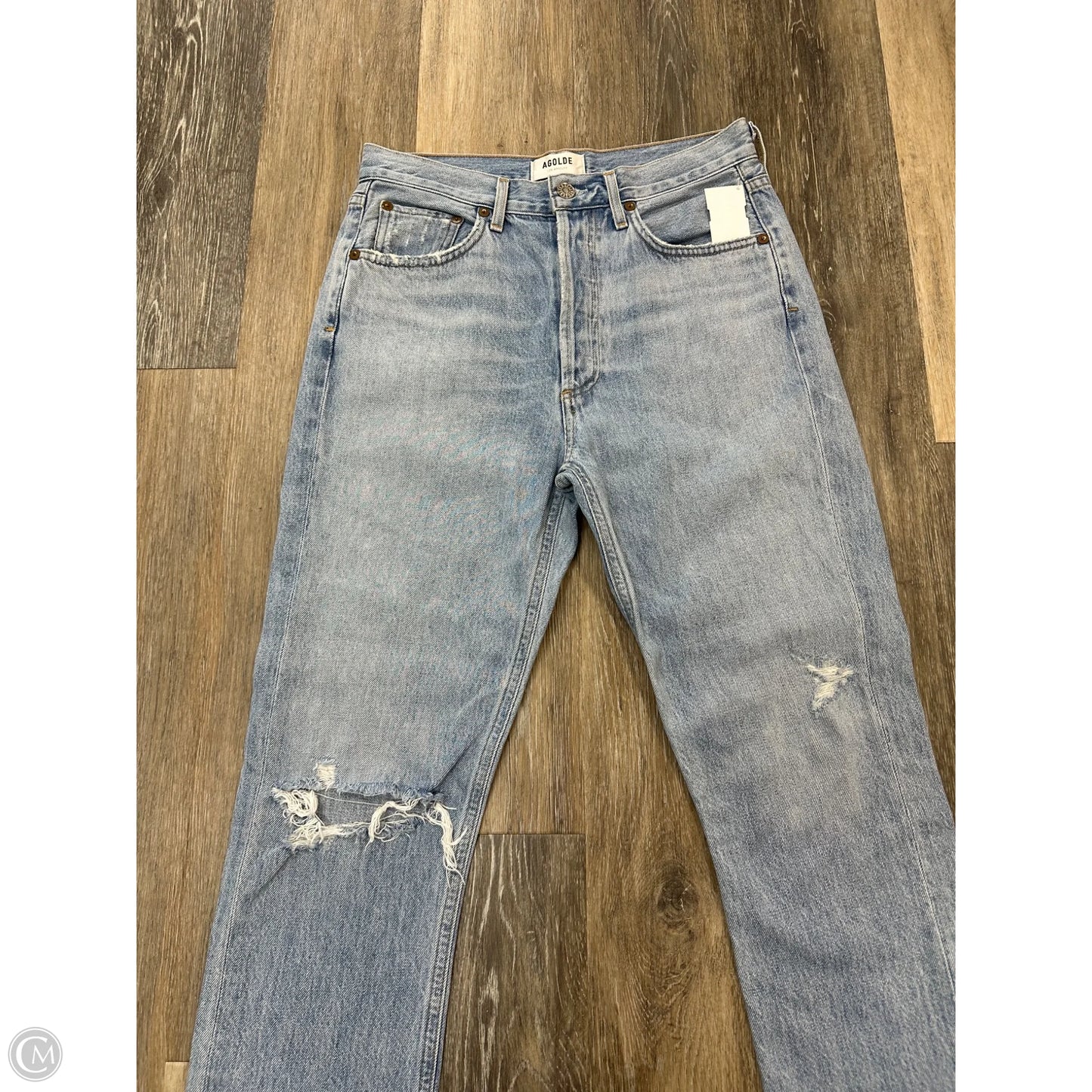 Jeans Straight By Agolde In Blue Denim, Size: 4