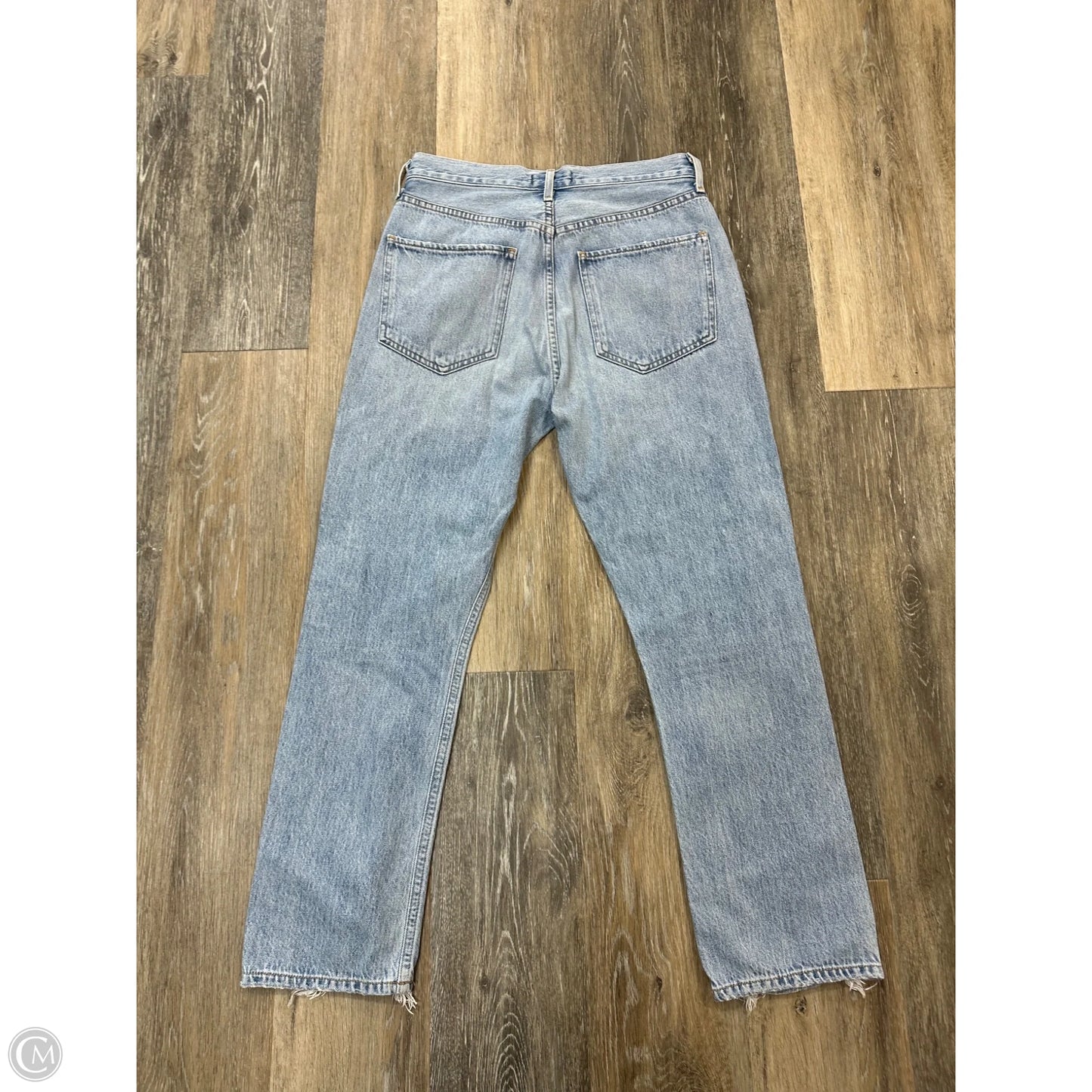 Jeans Straight By Agolde In Blue Denim, Size: 4